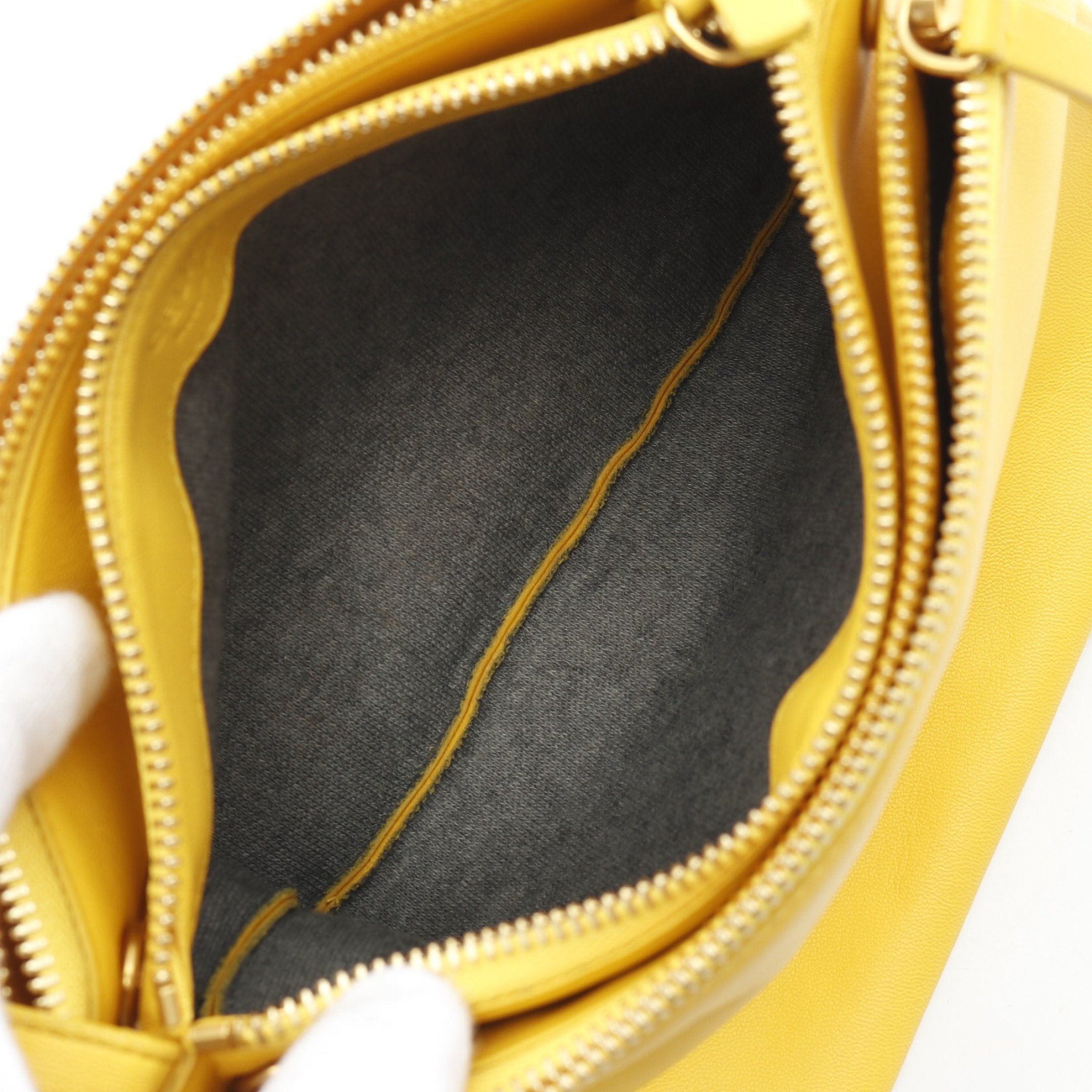 Celine Celine Trio Small Shoulder Bag Leather Yellow Size ONE SIZE - 3 Thumbnail