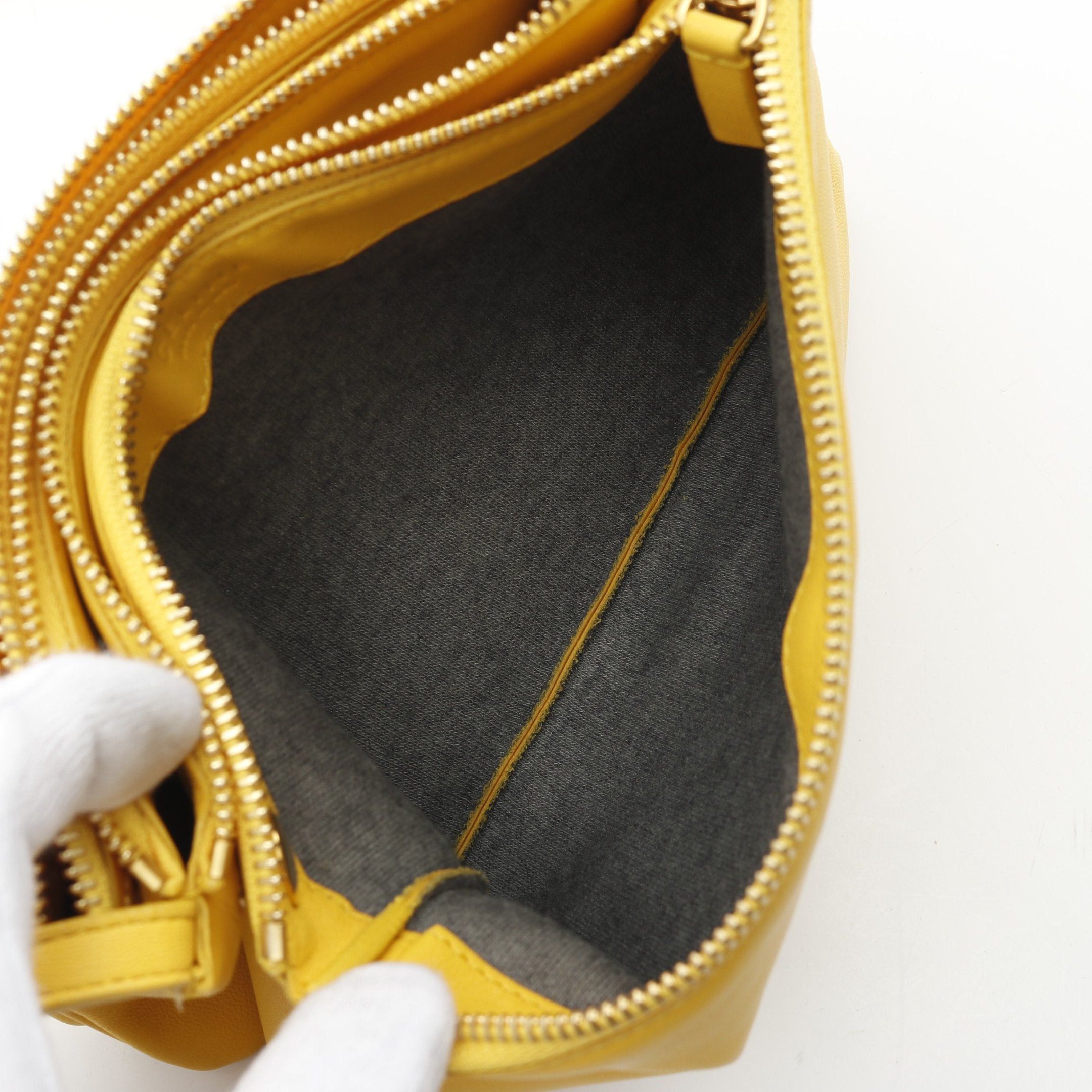 Celine Celine Trio Small Shoulder Bag Leather Yellow Size ONE SIZE - 10 Thumbnail