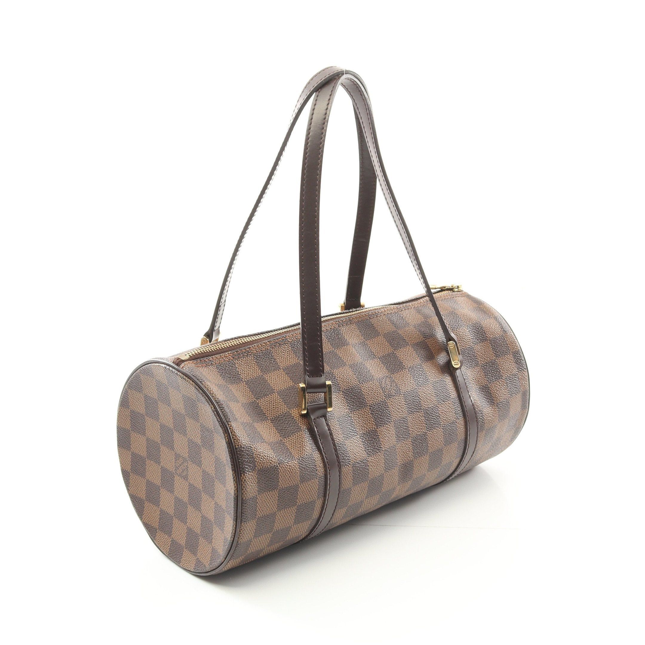 Louis Vuitton Papillon 30 Damier Ebene Handbag Leather Brown