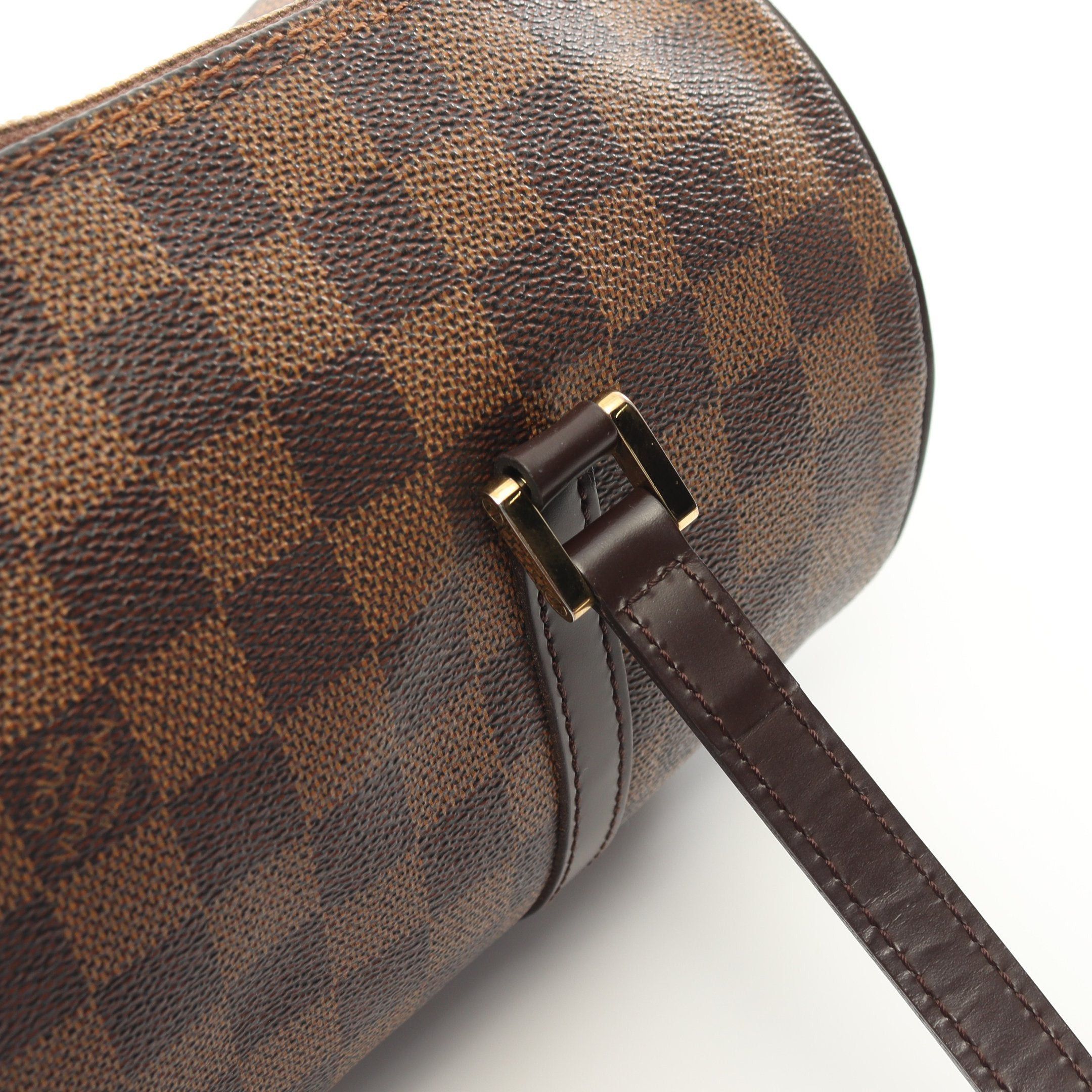 Louis Vuitton Papillon 30 Damier Ebene Handbag Leather Brown