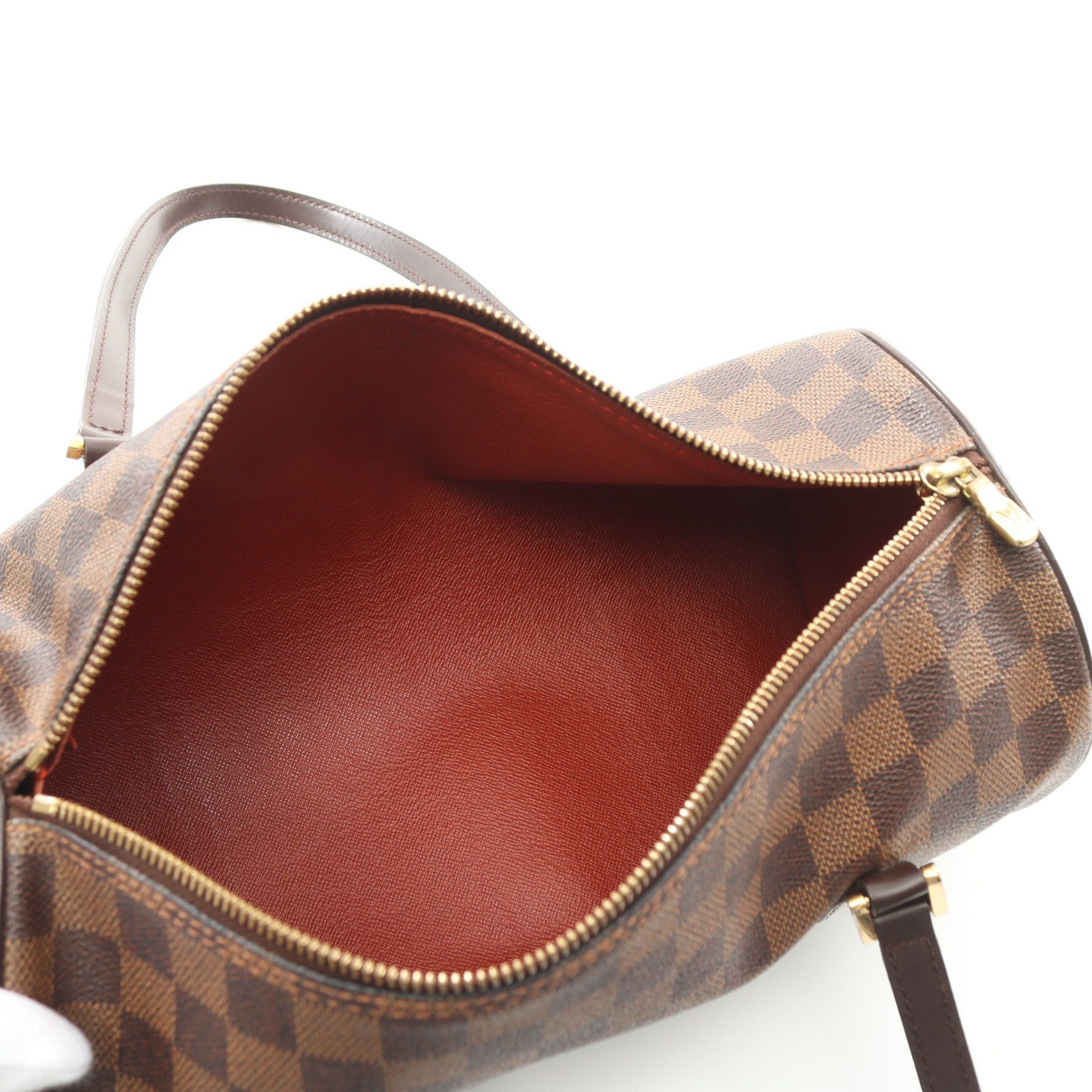 Louis Vuitton Papillon 30 Damier Ebene Handbag Leather Brown