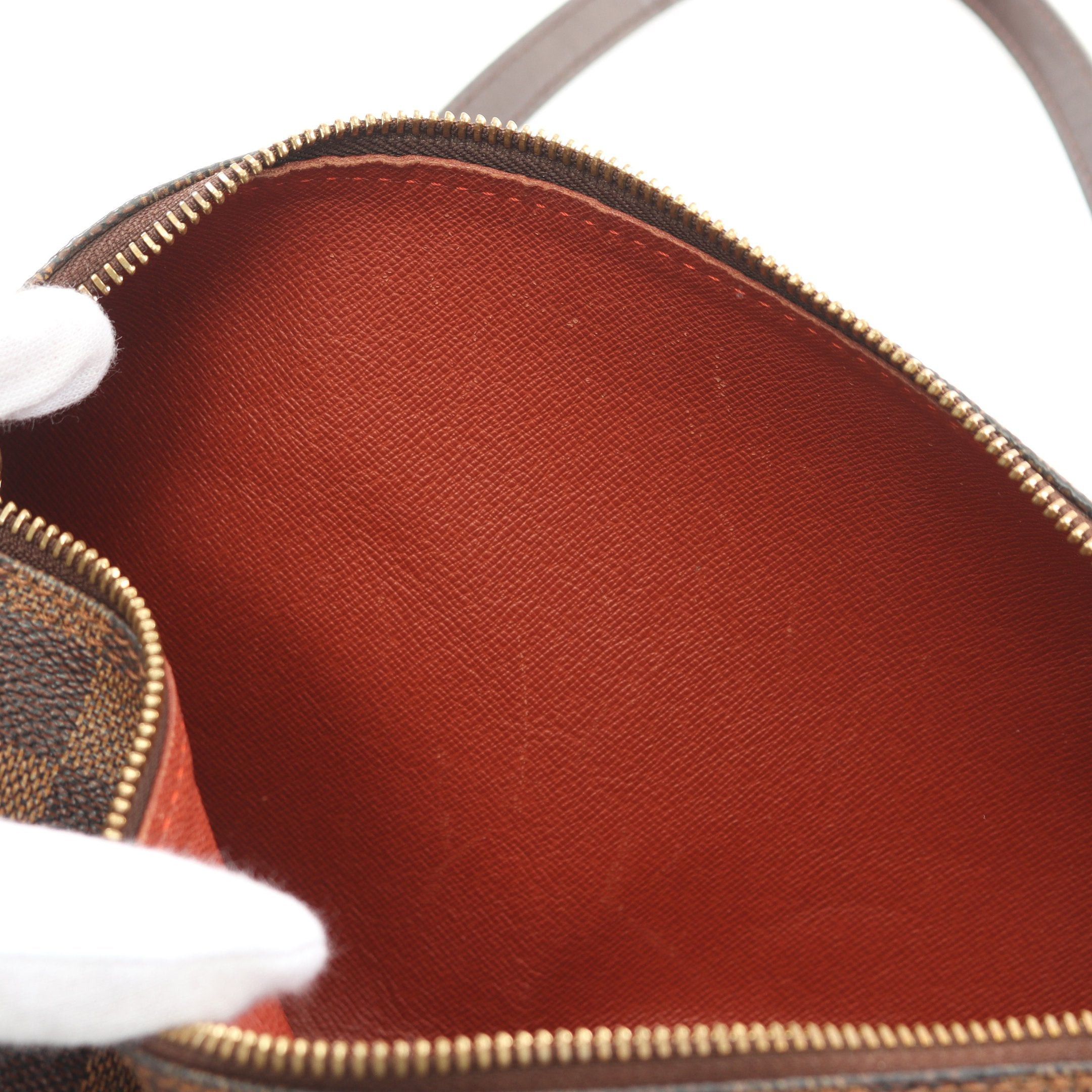 Louis Vuitton Papillon 30 Damier Ebene Handbag Leather Brown