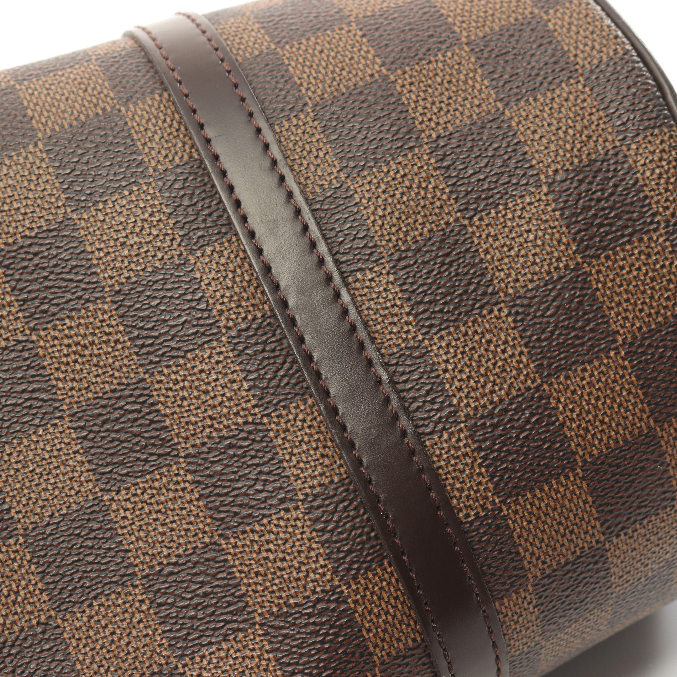 Louis Vuitton Papillon 30 Damier Ebene Handbag Leather Brown