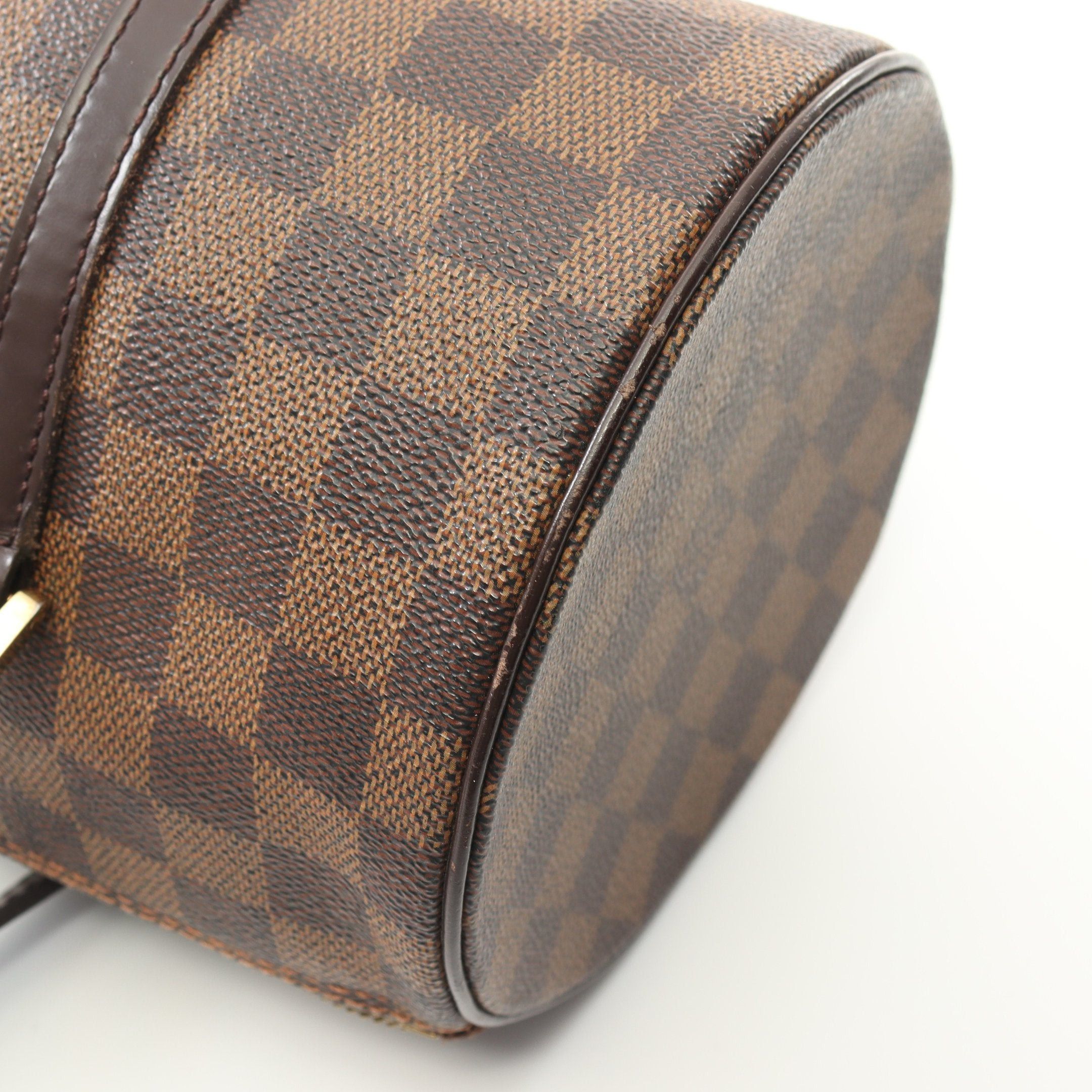 Louis Vuitton Papillon 30 Damier Ebene Handbag Leather Brown
