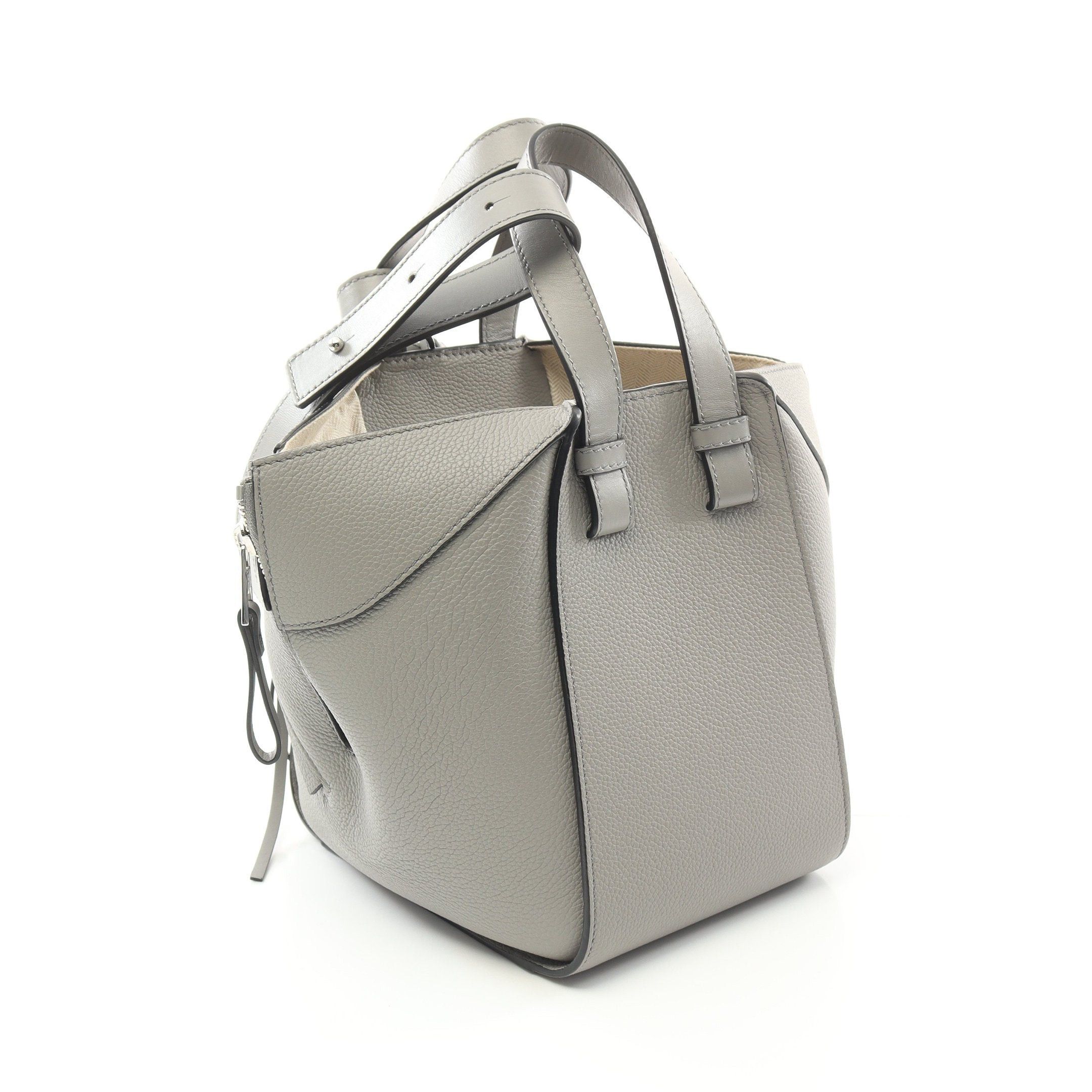 Loewe Loewe Hammock Bag Compact Handbag Leather Gray Size ONE SIZE - 2 Thumbnail