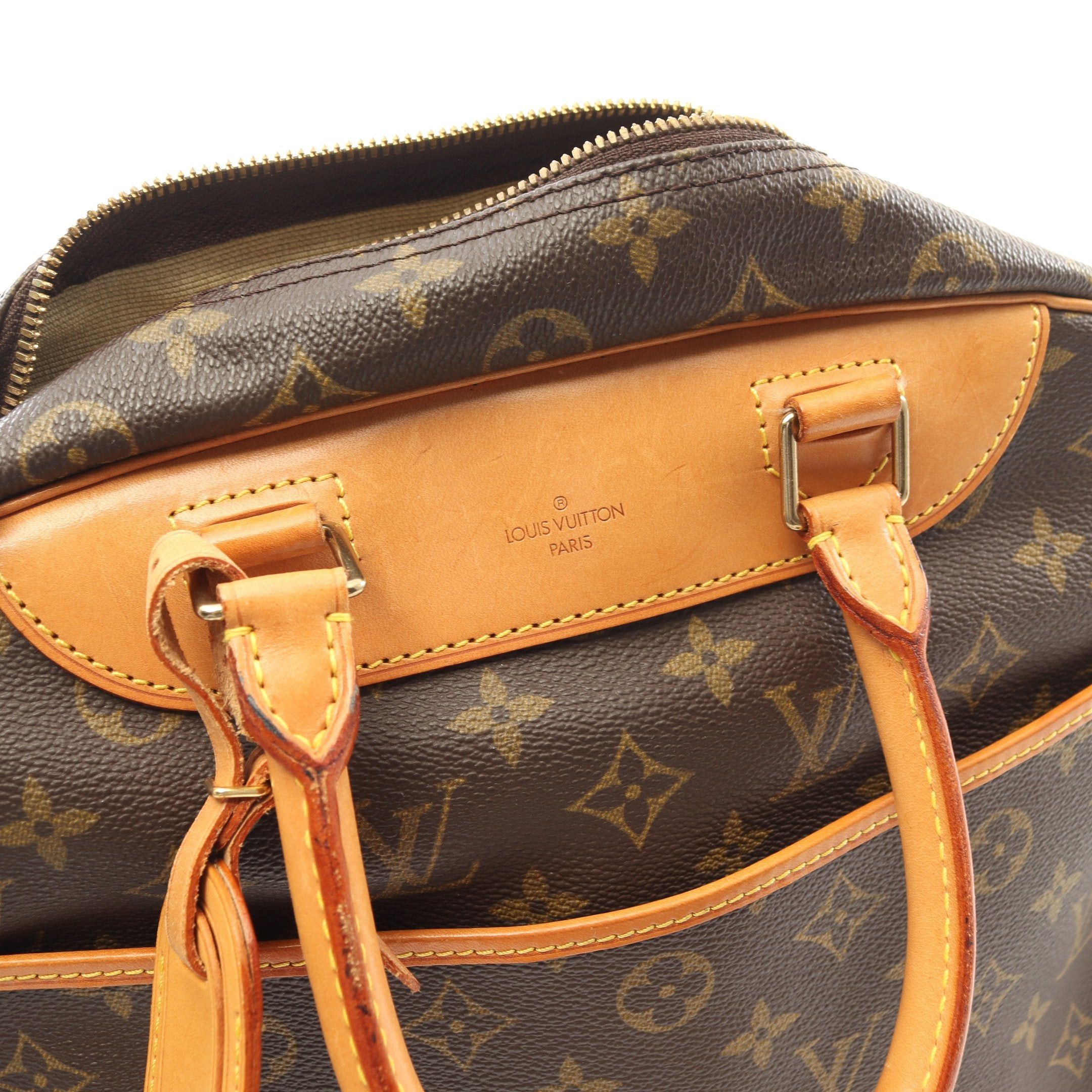 Louis Vuitton Louis Vuitton Deauville Bowling Vanity Monogram Handbag Leather Brown Size ONE SIZE - 7 Thumbnail