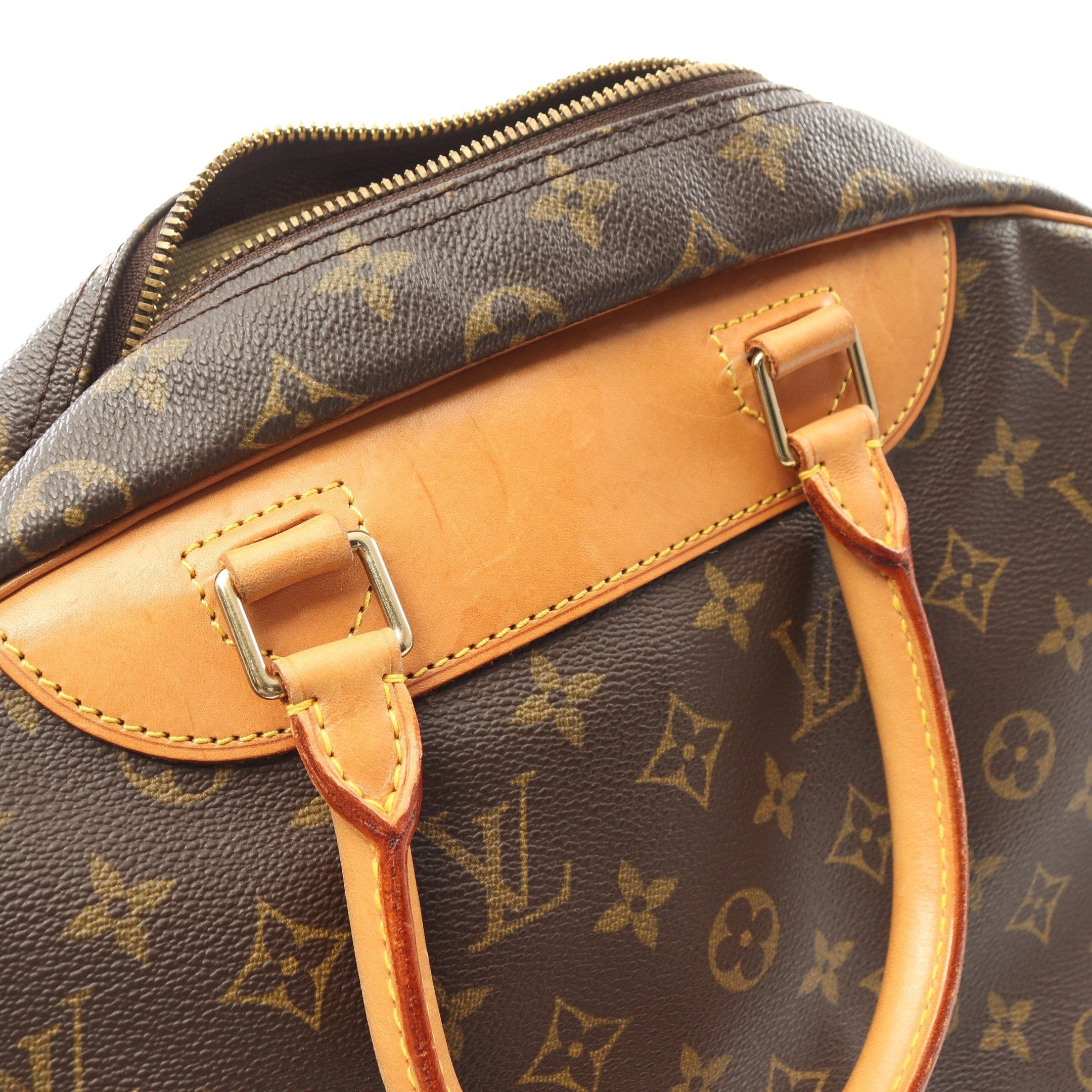Louis Vuitton Louis Vuitton Deauville Bowling Vanity Monogram Handbag Leather Brown Size ONE SIZE - 11 Thumbnail