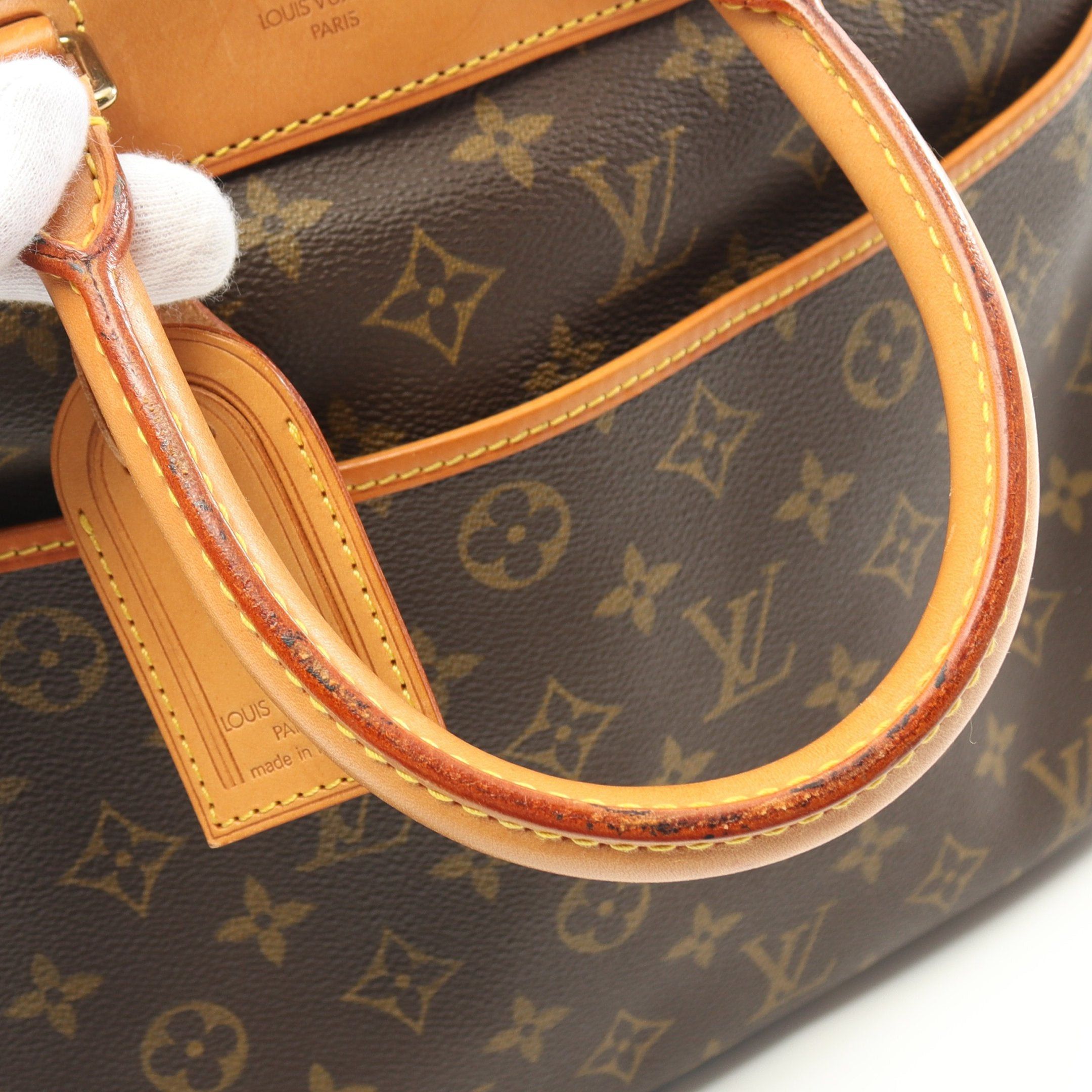 Louis Vuitton Louis Vuitton Deauville Bowling Vanity Monogram Handbag Leather Brown Size ONE SIZE - 6 Thumbnail