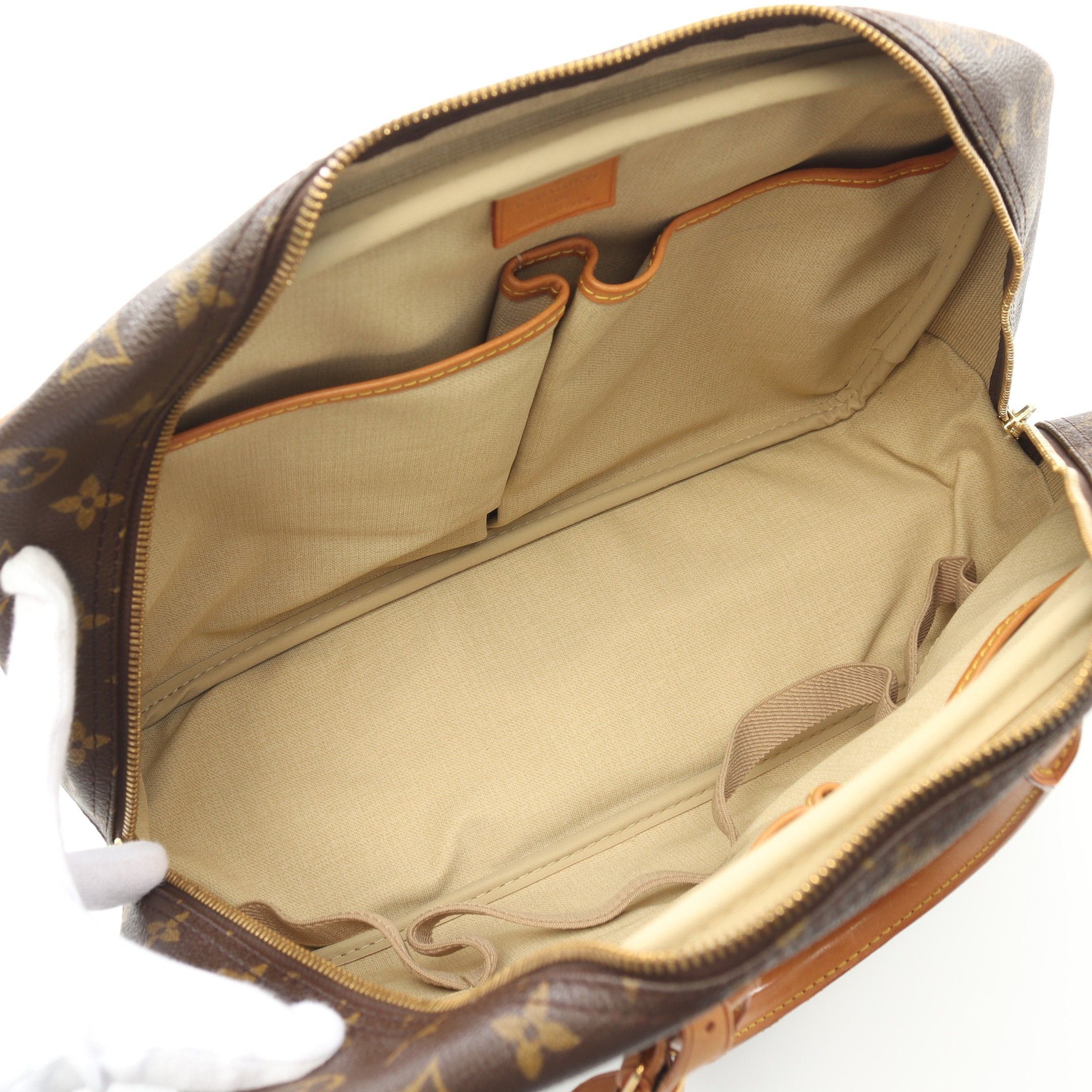 Louis Vuitton Louis Vuitton Deauville Bowling Vanity Monogram Handbag Leather Brown Size ONE SIZE - 3 Thumbnail
