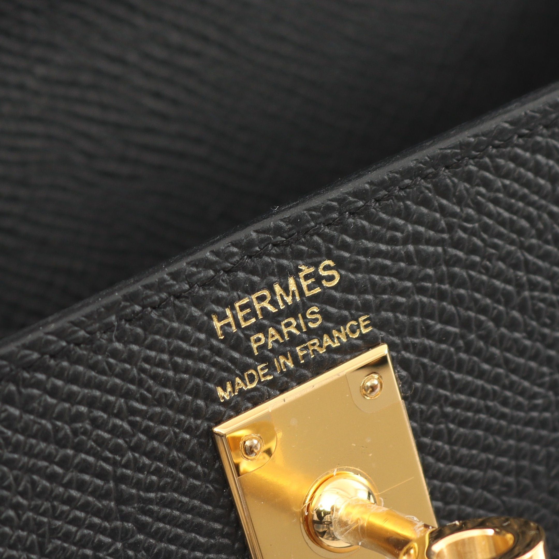 Hermes Hermes Kelly 25 Handbag Veau Epsom Black Gold Hardware Outside Sewing Double Engraved Size ONE SIZE - 4 Thumbnail
