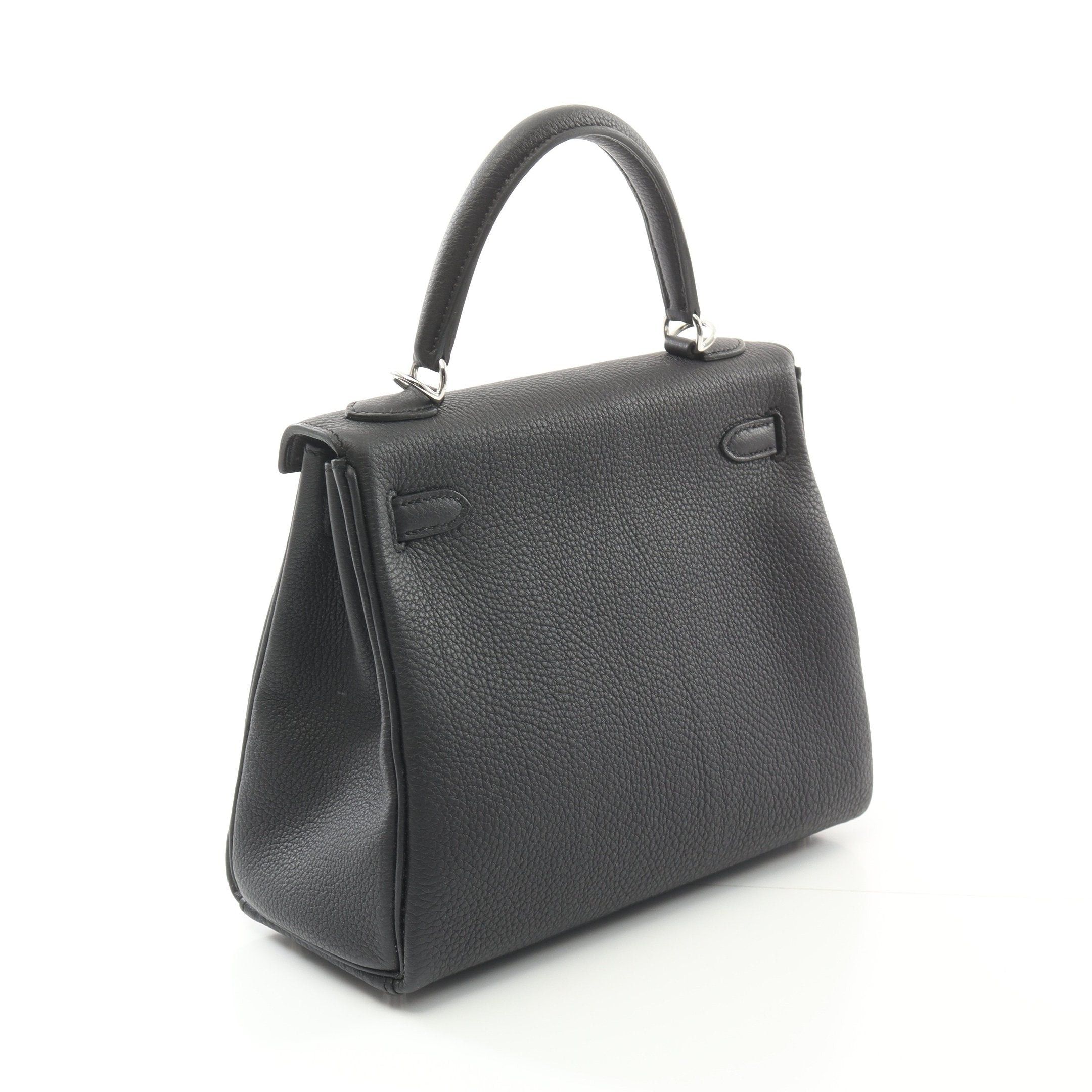 Hermes Hermes Kelly 25 Handbag Togo Black Silver Hardware Inner Stitch Double Engraved Size ONE SIZE - 2 Thumbnail