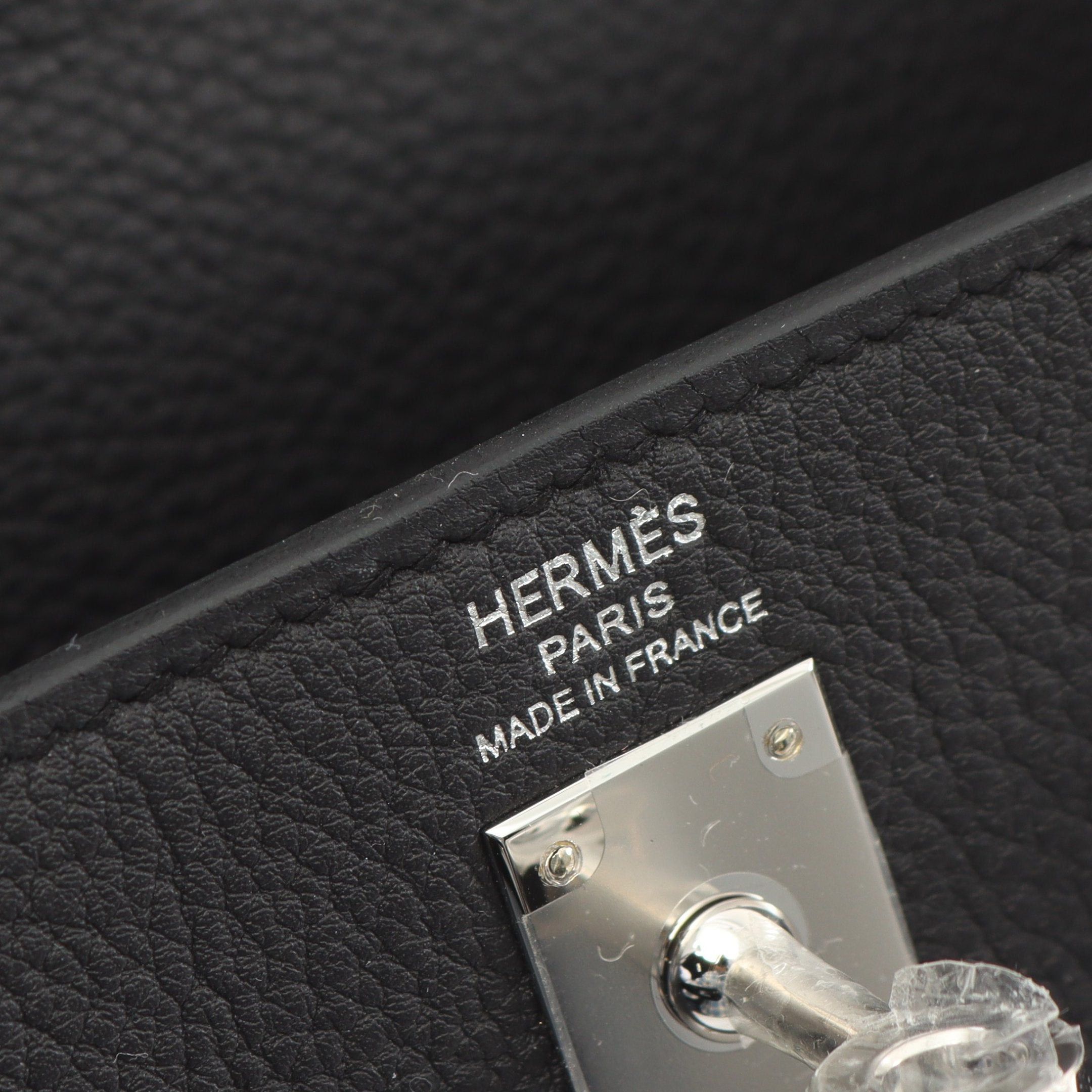 Hermes Hermes Kelly 25 Handbag Togo Black Silver Hardware Inner Stitch Double Engraved Size ONE SIZE - 4 Thumbnail