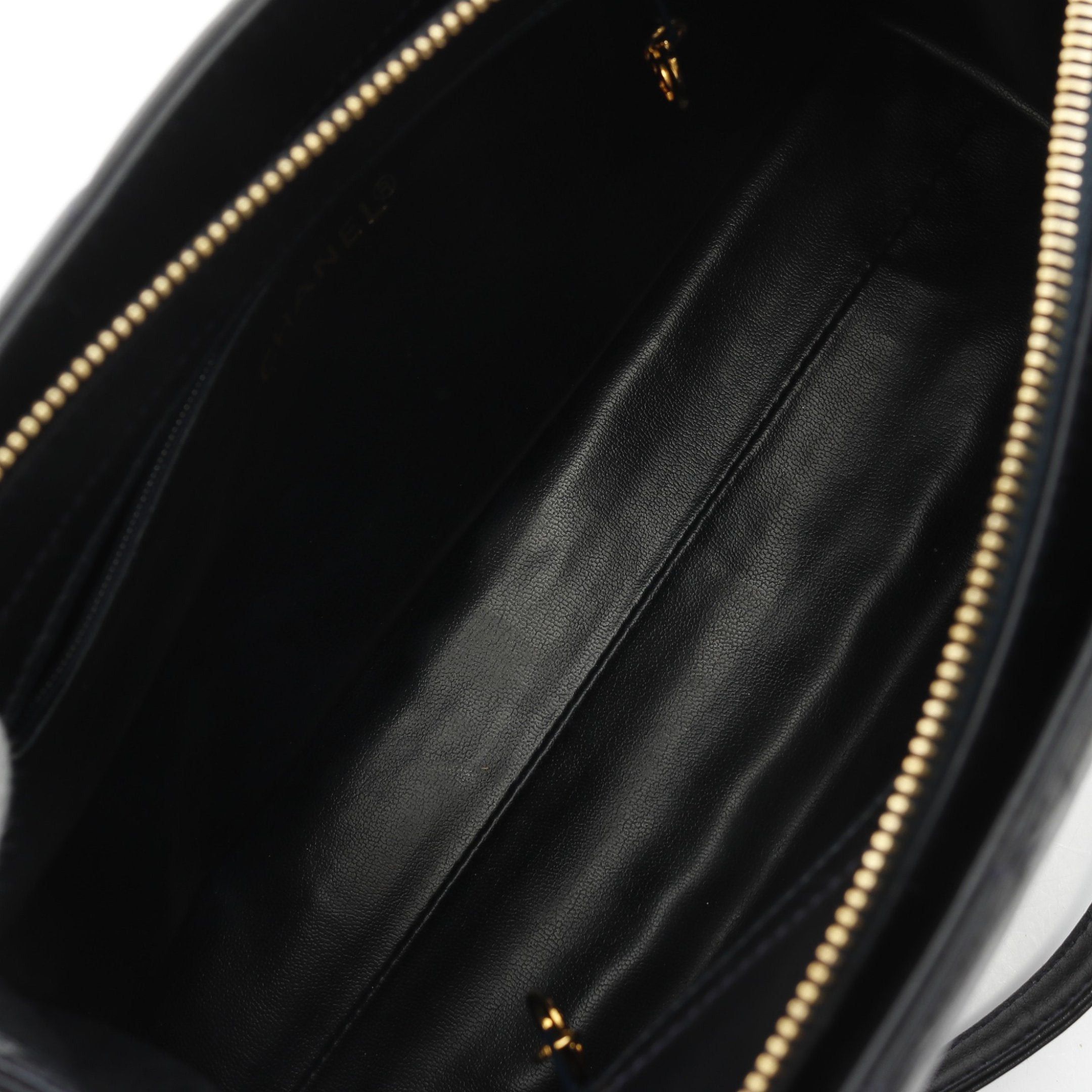 Chanel Chanel Chevron V-Stitch Handbag Lambskin Dark Navy Gold Hardware Size ONE SIZE - 3 Thumbnail