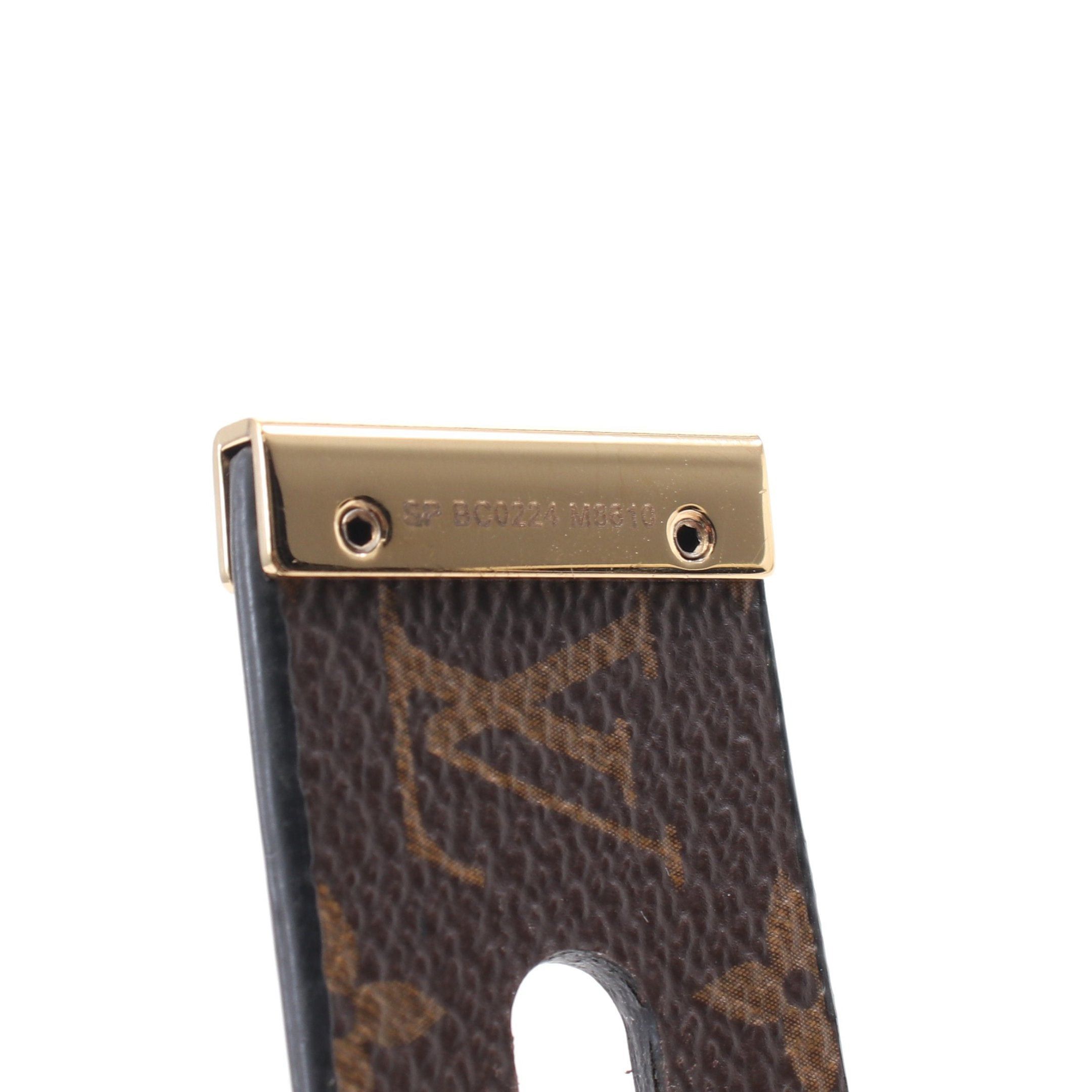 Louis Vuitton Louis Vuitton Lv Studs Monogram Belt Leather Black Brown Reversible Gold Hardware Size ONE SIZE - 5 Thumbnail