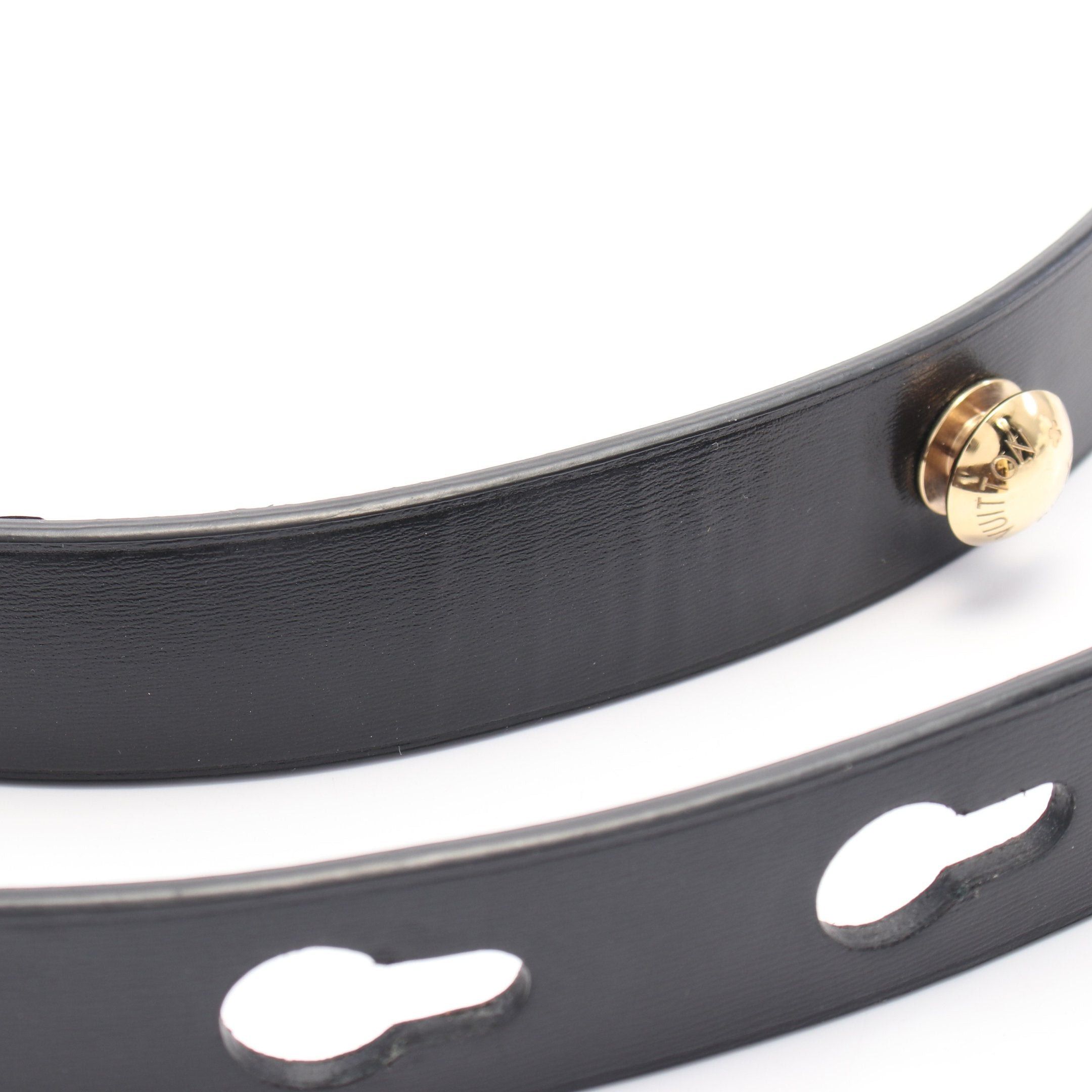 Louis Vuitton Louis Vuitton Lv Studs Monogram Belt Leather Black Brown Reversible Gold Hardware Size ONE SIZE - 8 Thumbnail