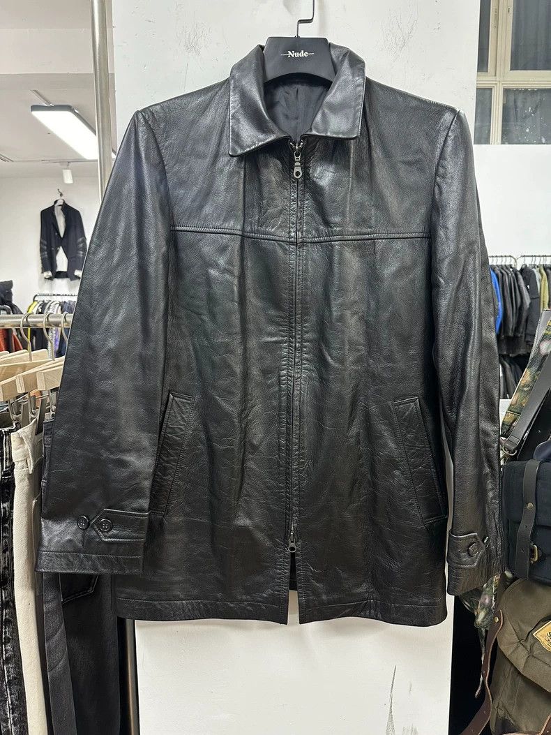 Yohji Yamamoto Yohji Yamamoto Black Leather Jacket-dmc Size US M / EU 48-50 / 2 - 2 Thumbnail