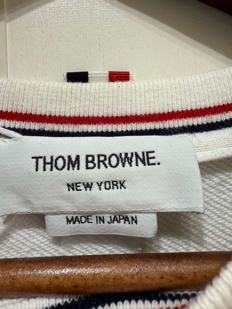 Thom Browne Thom Browne White Graphic Crew Neck Sweatshirt-dmc Size US M / EU 48-50 / 2 - 3 Thumbnail