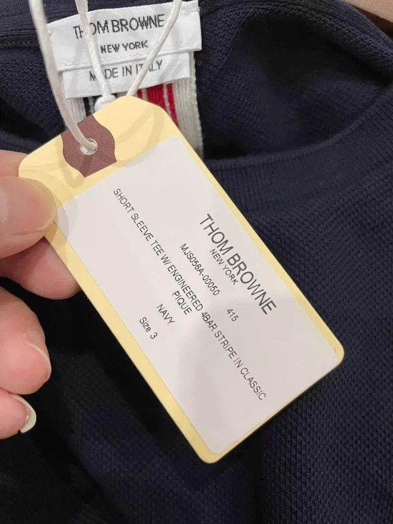 Thom Browne Thom Browne Navy Striped Cotton T-Shirt-dmc Size US M / EU 48-50 / 2 - 5 Thumbnail