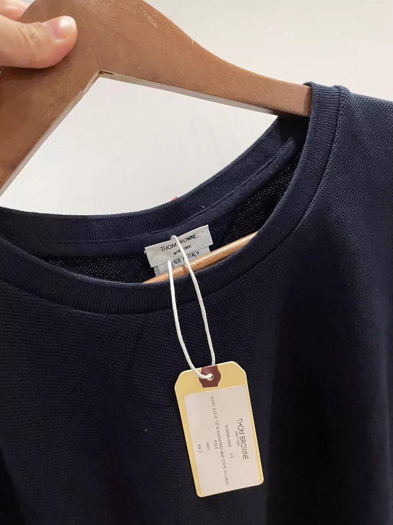Thom Browne Thom Browne Navy Striped Cotton T-Shirt-dmc Size US M / EU 48-50 / 2 - 3 Thumbnail