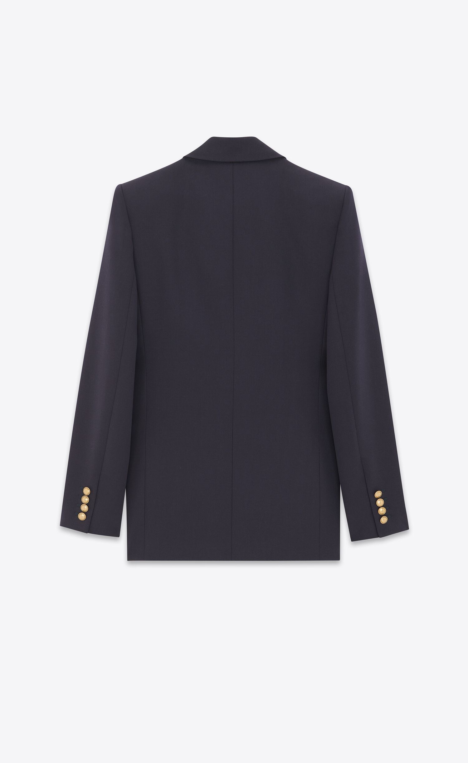 Saint Laurent Paris Jacket In Grain De Poudre Navy Size XS / US 0-2 / IT 36-38 - 2 Thumbnail