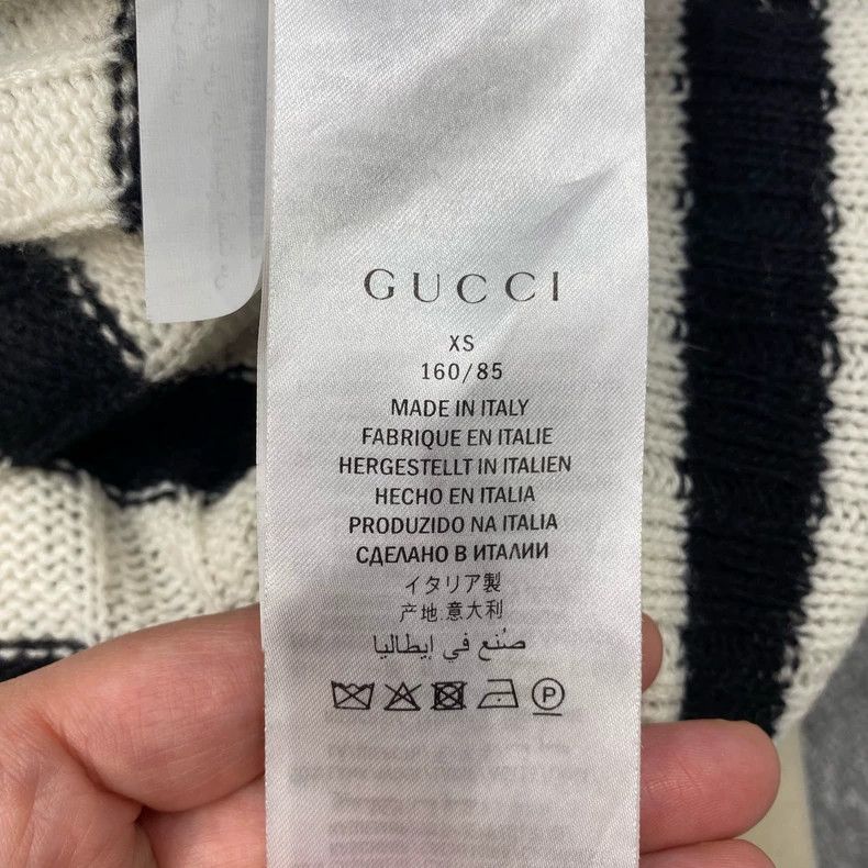 Gucci Gucci Black White Striped Embroidered Knit Cardigan-dmc Size US XS / EU 42 / 0 - 5 Thumbnail