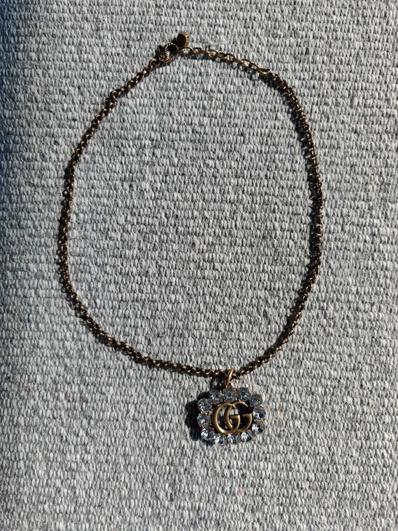 Gucci Vintage Gucci Double G Crystal Necklace-dmc Size ONE SIZE - 2 Thumbnail