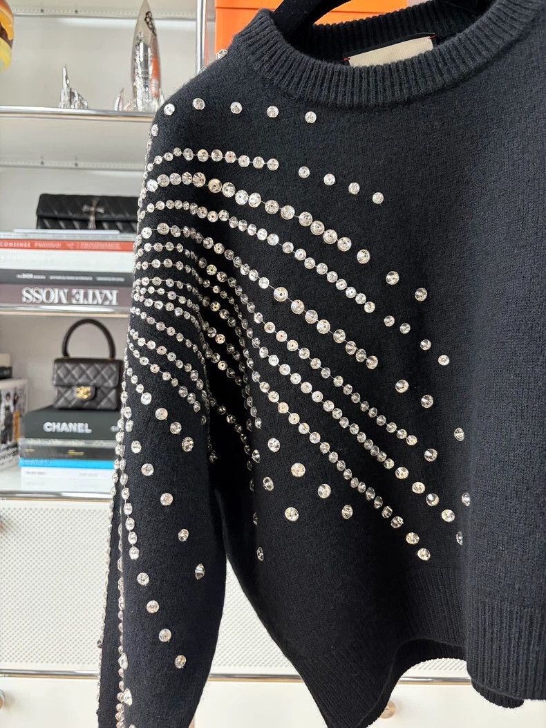 Gucci Elegant Black Knit Sweater with Embellishments-dmc Size US S / EU 44-46 / 1 - 2 Thumbnail