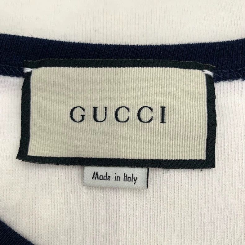 Gucci Gucci White Logo Embroidered Cotton T-Shirt-dmc Size US S / EU 44-46 / 1 - 5 Thumbnail