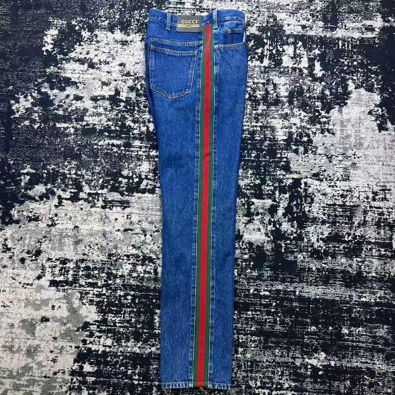 Gucci Gucci Striped Loose Fit Denim Pants-dmc Size US 34 / EU 50 - 5 Thumbnail