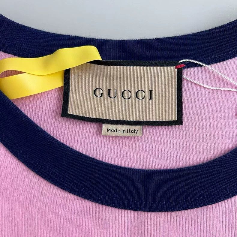 Gucci Pink Cat Print Short Sleeve T-Shirt-dmc Size US M / EU 48-50 / 2 - 3 Thumbnail