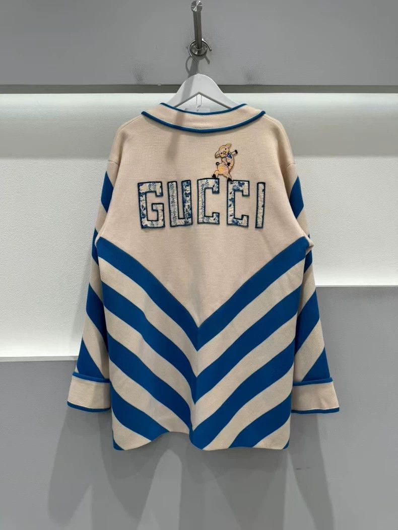 Gucci Gucci Cardigan with Blue Stripes-dmc Size US M / EU 48-50 / 2 - 2 Thumbnail