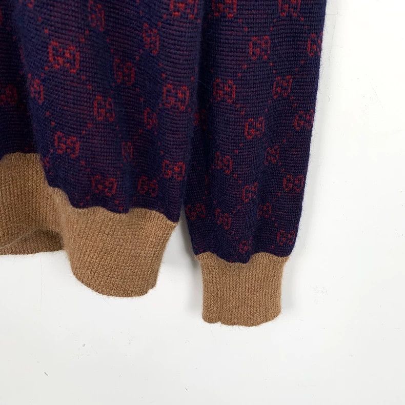 Gucci Gucci Logo Knit Sweater Long Sleeve Blue-dmc Size US S / EU 44-46 / 1 - 4 Thumbnail