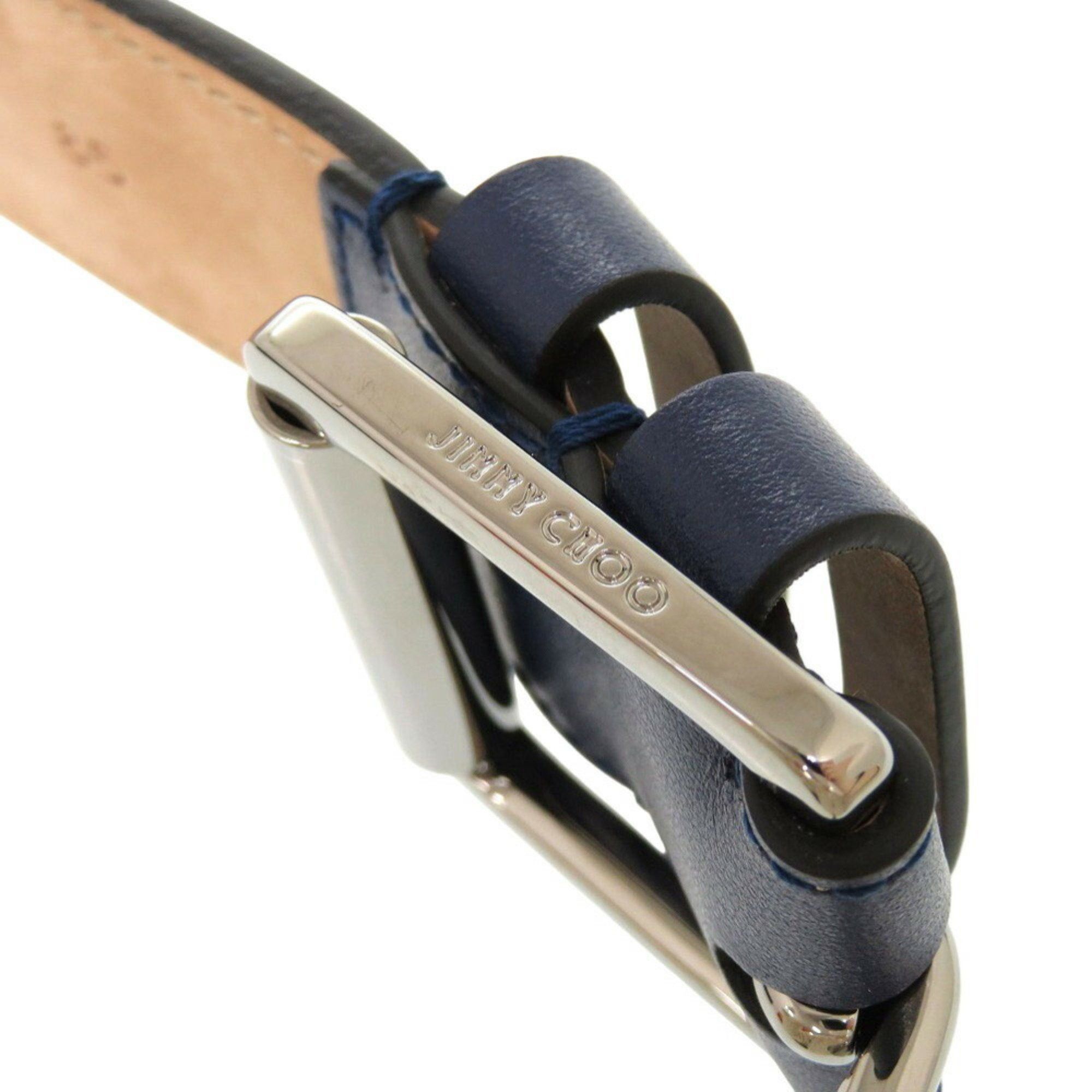 Jimmy Choo Jimmy Choo Star Studs Leather Navy Belt 0458JIMMY CHOO Men's Size ONE SIZE - 4 Thumbnail