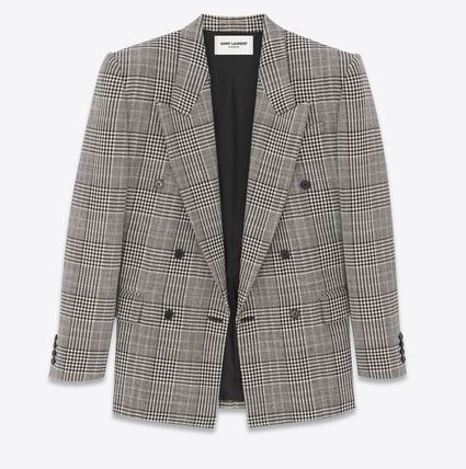 Saint Laurent Paris Oversized Jacket in Prince of Wales Wool Size US M / EU 48-50 / 2 - 2 Thumbnail