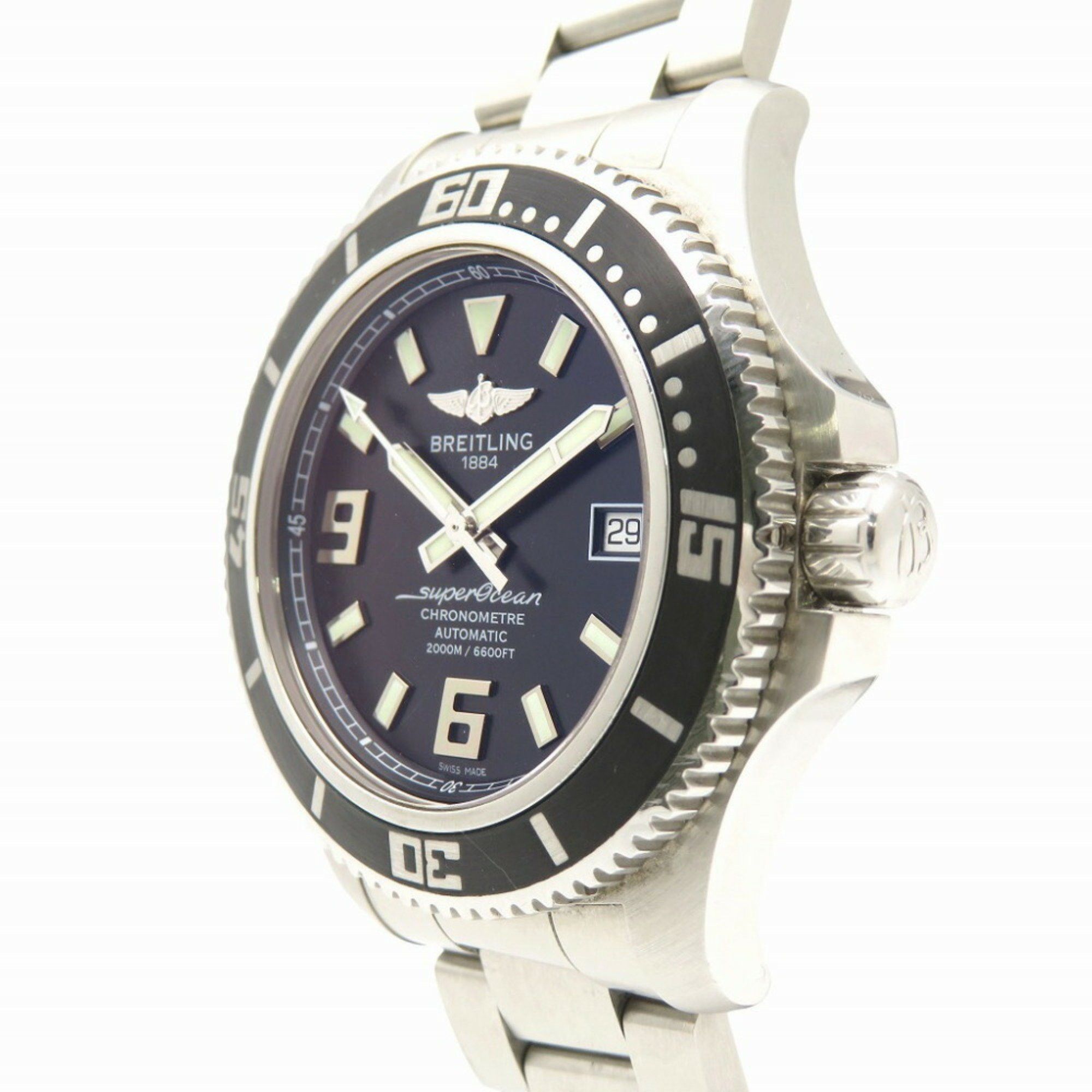 Breitling Breitling Superocean 44 A17391 Automatic Watch Stainless Steel Black Dial 0129BREITLING Men's Size ONE SIZE - 3 Thumbnail