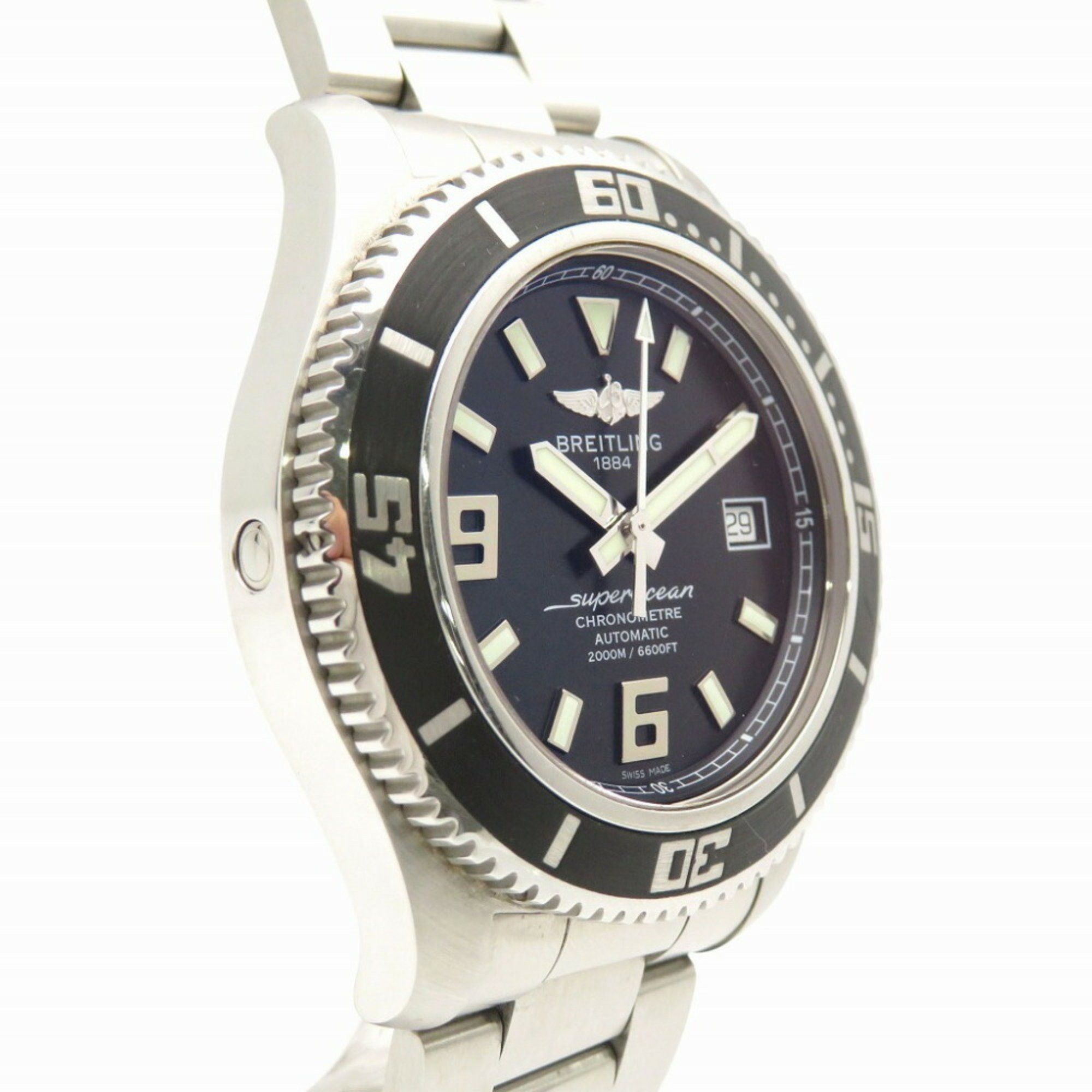 Breitling Breitling Superocean 44 A17391 Automatic Watch Stainless Steel Black Dial 0129BREITLING Men's Size ONE SIZE - 4 Thumbnail