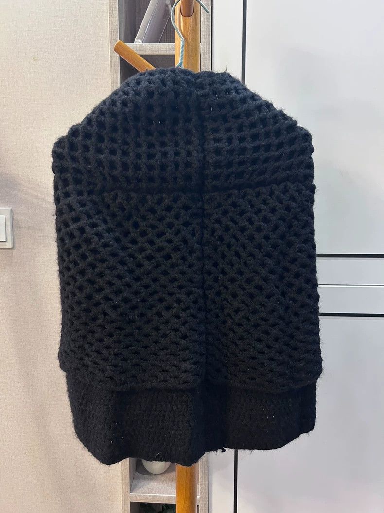 Comme des Garcons Junya Watanabe Black Wool Knit Cape-dmc Size US M / EU 48-50 / 2 - 2 Thumbnail