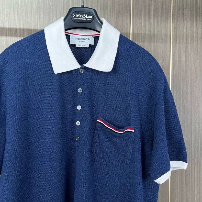 Thom Browne Thom Browne Navy Blue Polo Shirt-dmc Size US M / EU 48-50 / 2 - 3 Thumbnail