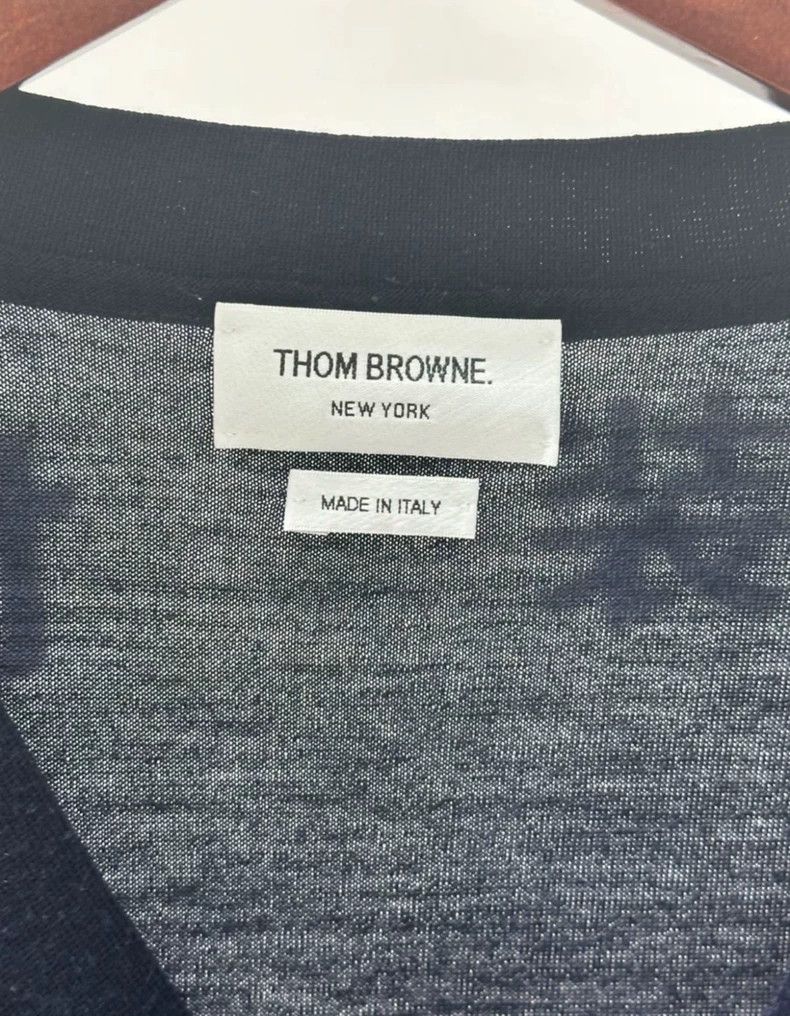 Thom Browne Classic Navy Blue Wool Cardigan by Thom Browne-dmc Size US M / EU 48-50 / 2 - 3 Thumbnail