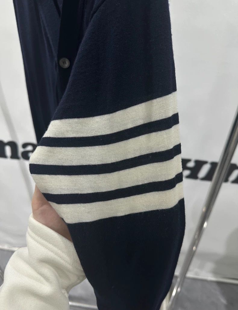 Thom Browne Classic Navy Blue Wool Cardigan by Thom Browne-dmc Size US M / EU 48-50 / 2 - 2 Thumbnail