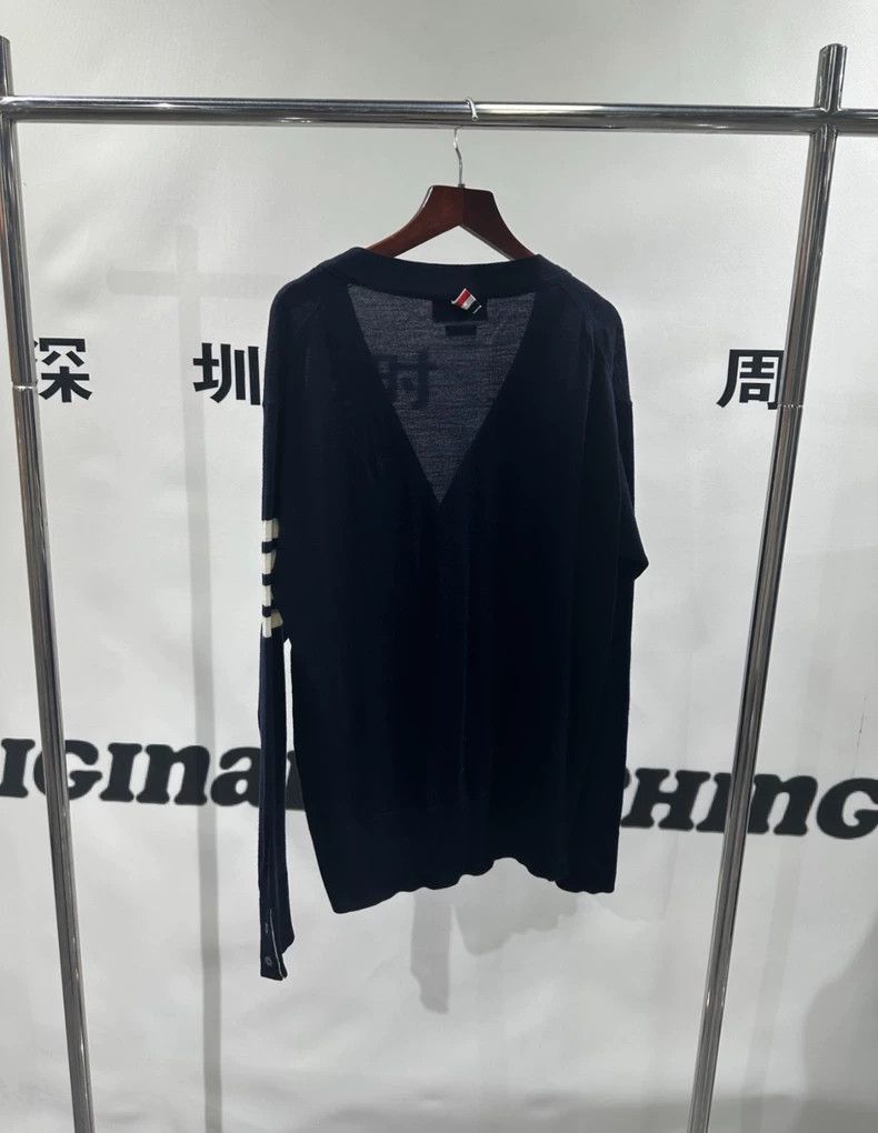 Thom Browne Classic Navy Blue Wool Cardigan by Thom Browne-dmc Size US M / EU 48-50 / 2 - 4 Thumbnail