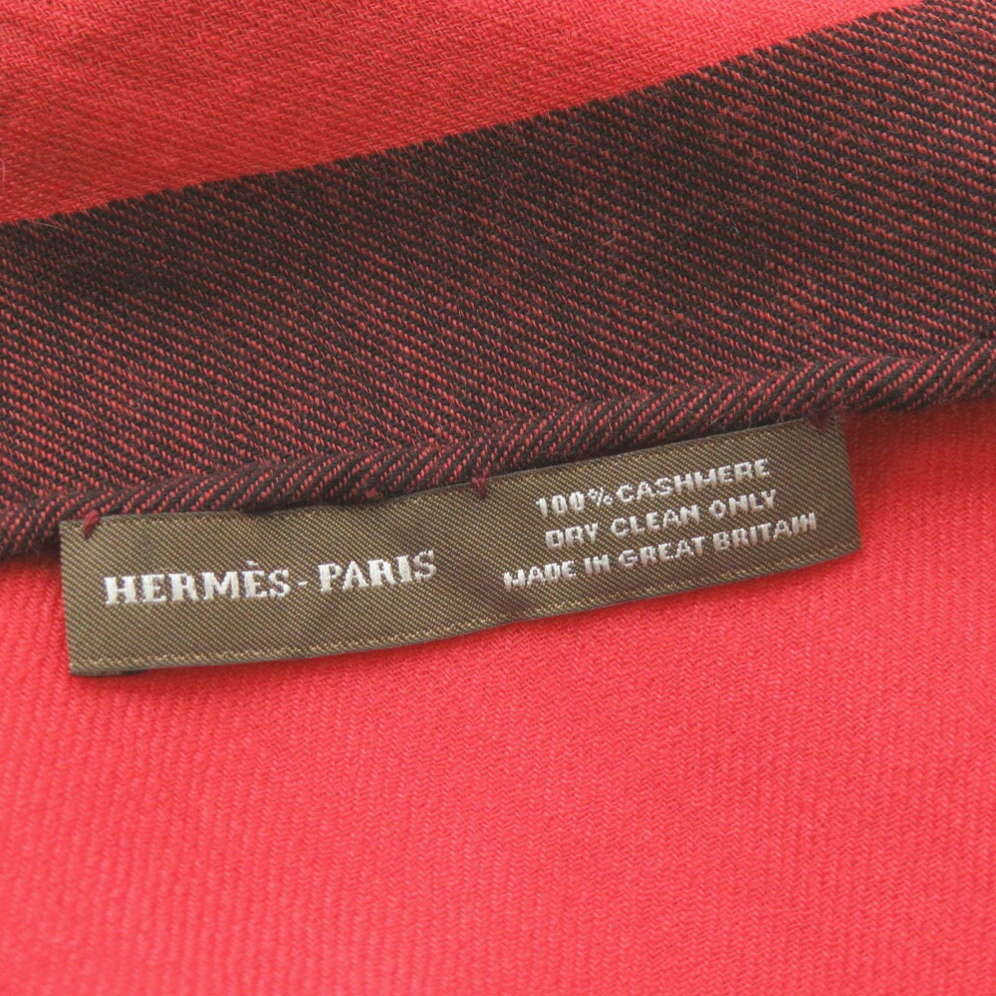 Other Hermes Cashmere Red Stole 0454HERMES Size ONE SIZE - 6 Thumbnail