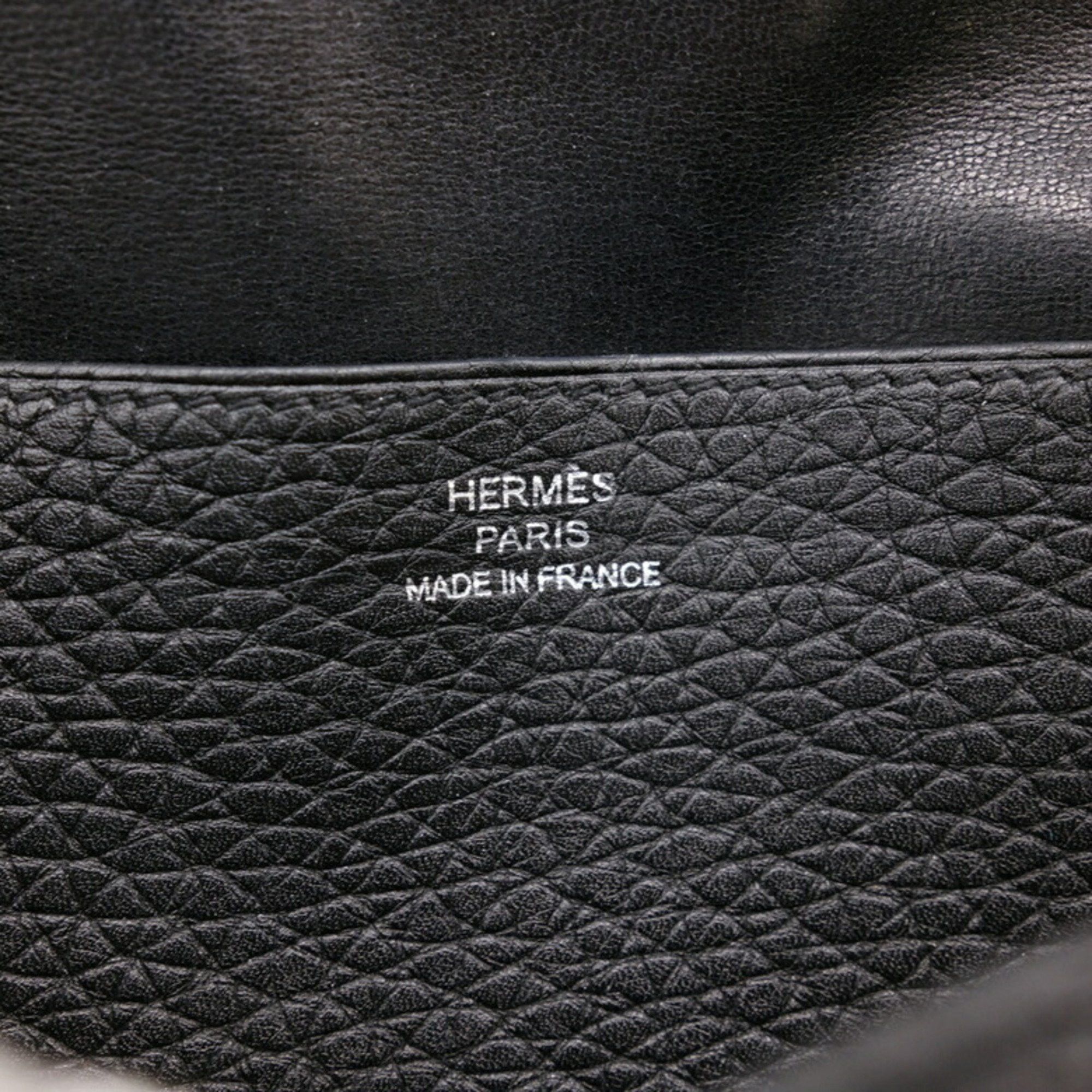 Hermes HERMES Dogon Long Wallet Togo Leather Black Size ONE SIZE - 14 Thumbnail