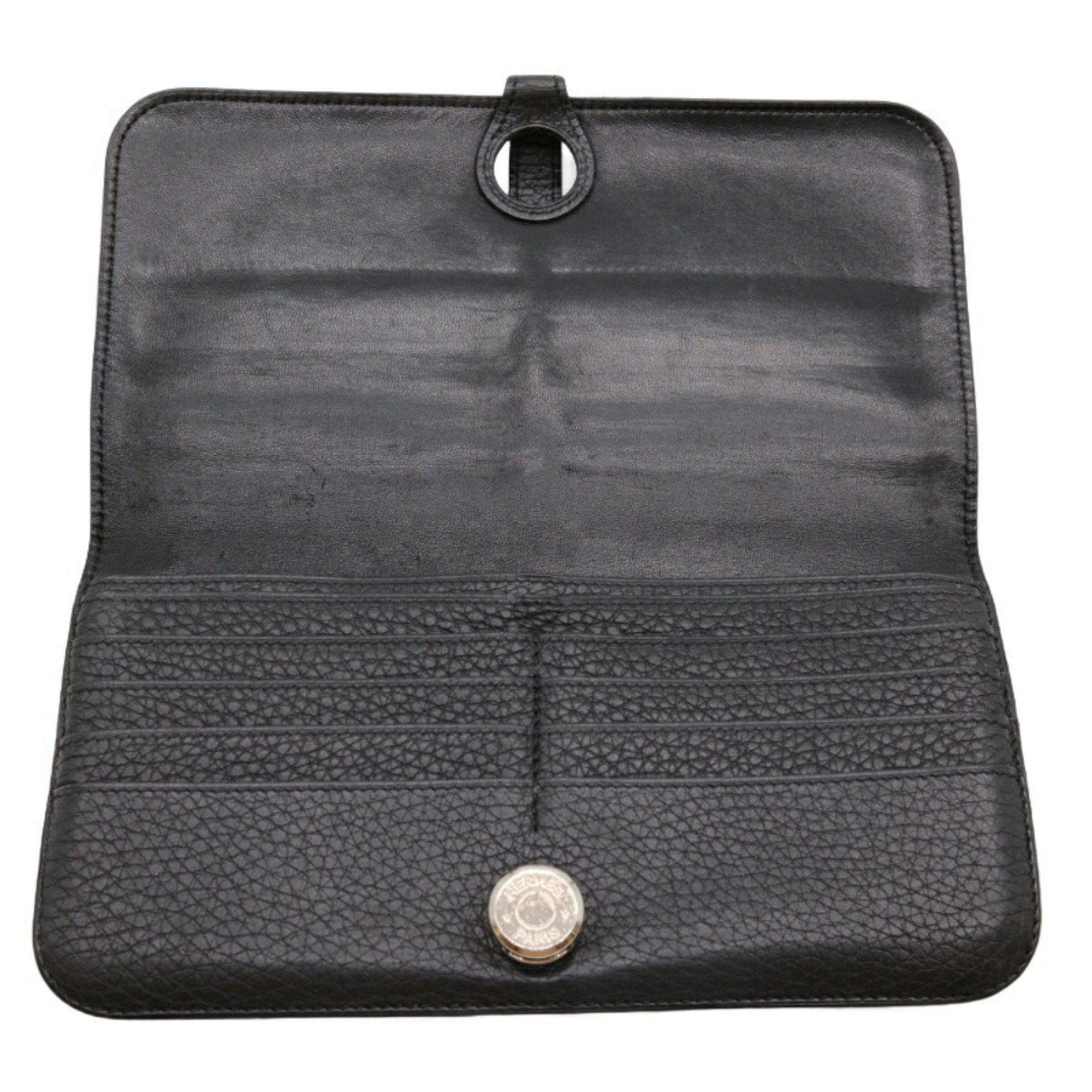 Hermes HERMES Dogon Long Wallet Togo Leather Black Size ONE SIZE - 10 Thumbnail