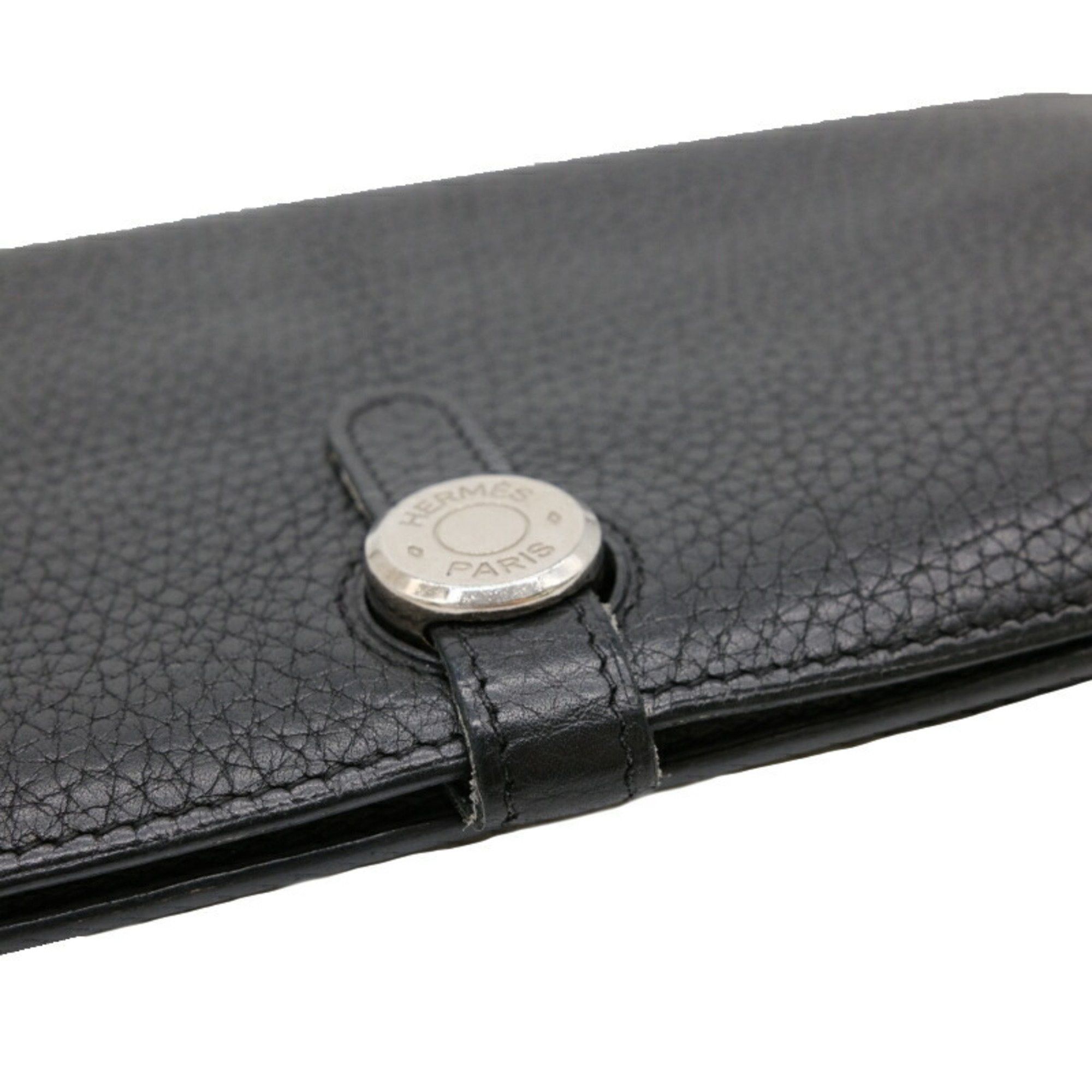 Hermes HERMES Dogon Long Wallet Togo Leather Black Size ONE SIZE - 7 Thumbnail