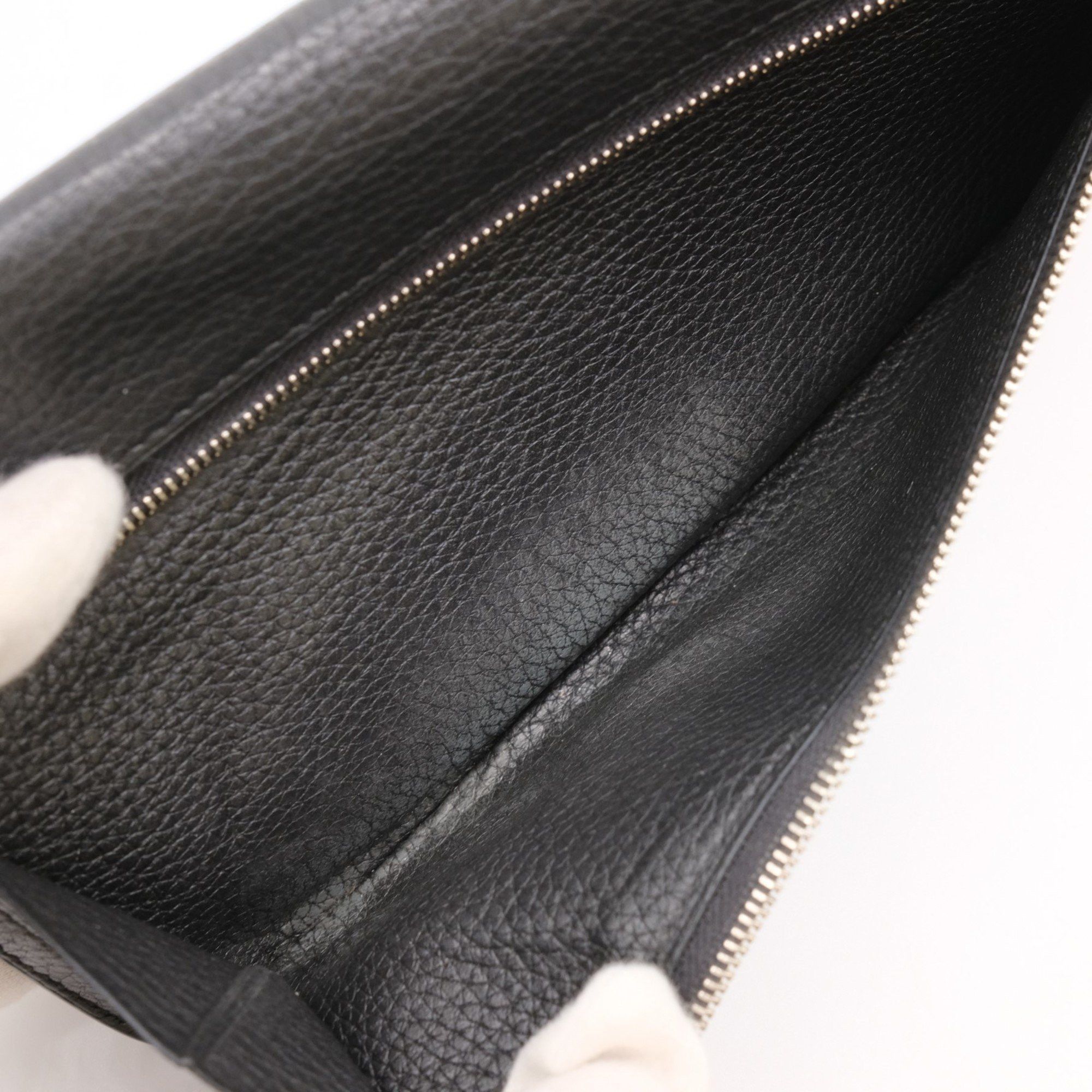 Hermes HERMES Dogon Long Wallet Togo Leather Black Size ONE SIZE - 15 Thumbnail