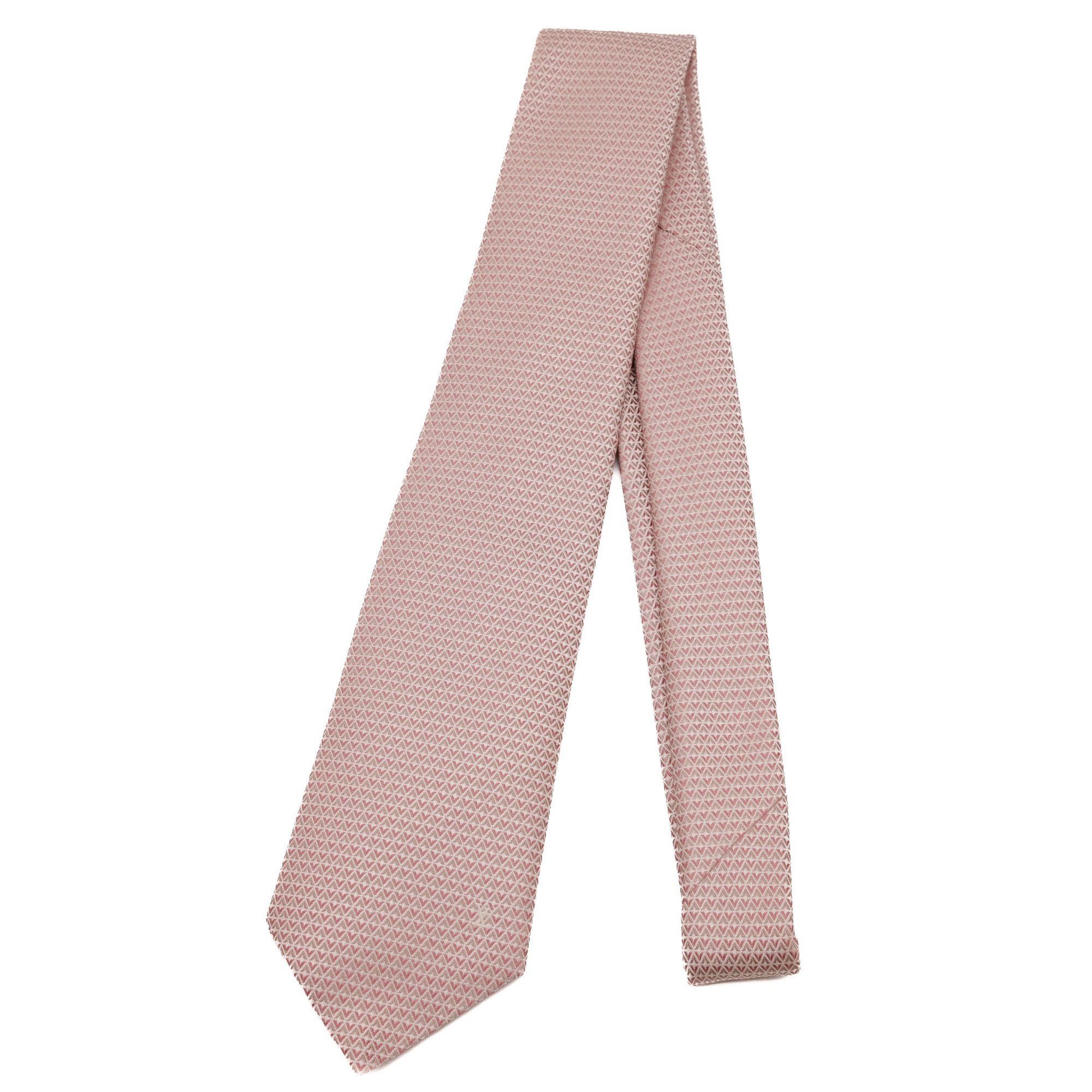 Louis Vuitton Louis Vuitton Necktie Cravat Diamond V 8CM 100% Silk Rose Pale M71210 Size ONE SIZE - 2 Thumbnail