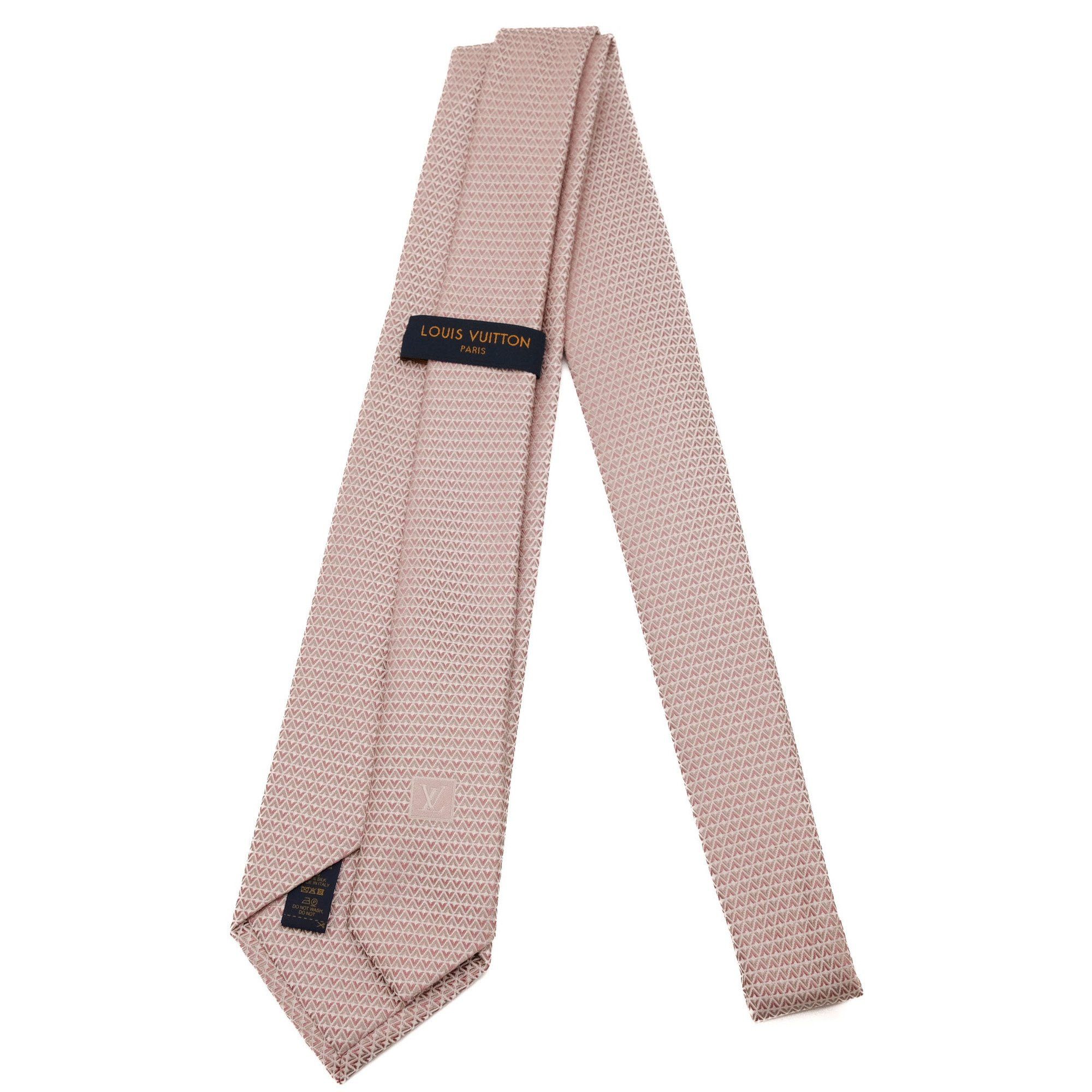 Louis Vuitton Louis Vuitton Necktie Cravat Diamond V 8CM 100% Silk Rose Pale M71210 Size ONE SIZE - 4 Thumbnail
