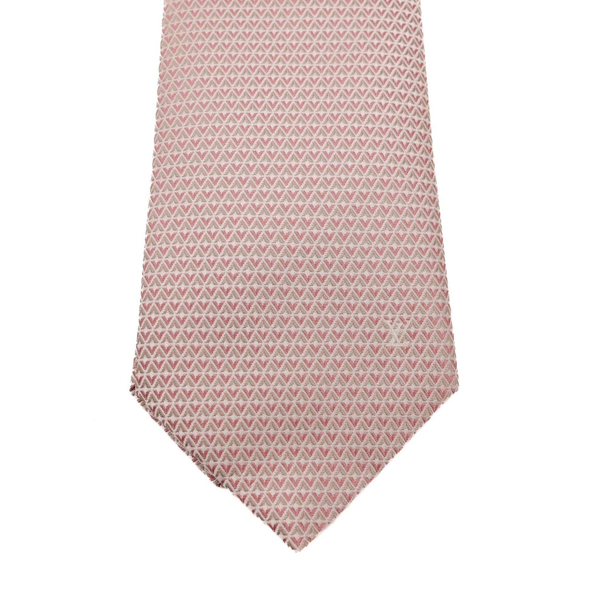 Louis Vuitton Louis Vuitton Necktie Cravat Diamond V 8CM 100% Silk Rose Pale M71210 Size ONE SIZE - 3 Thumbnail