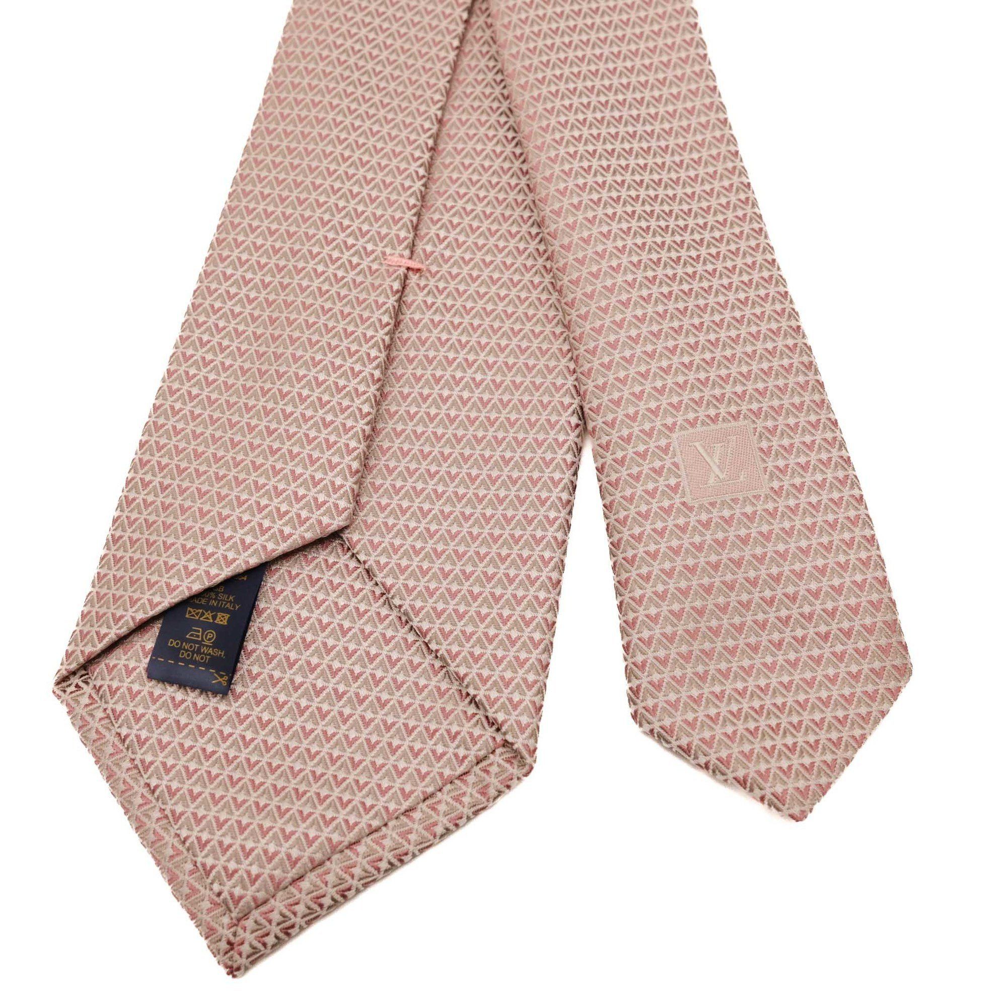 Louis Vuitton Louis Vuitton Necktie Cravat Diamond V 8CM 100% Silk Rose Pale M71210 Size ONE SIZE - 5 Thumbnail